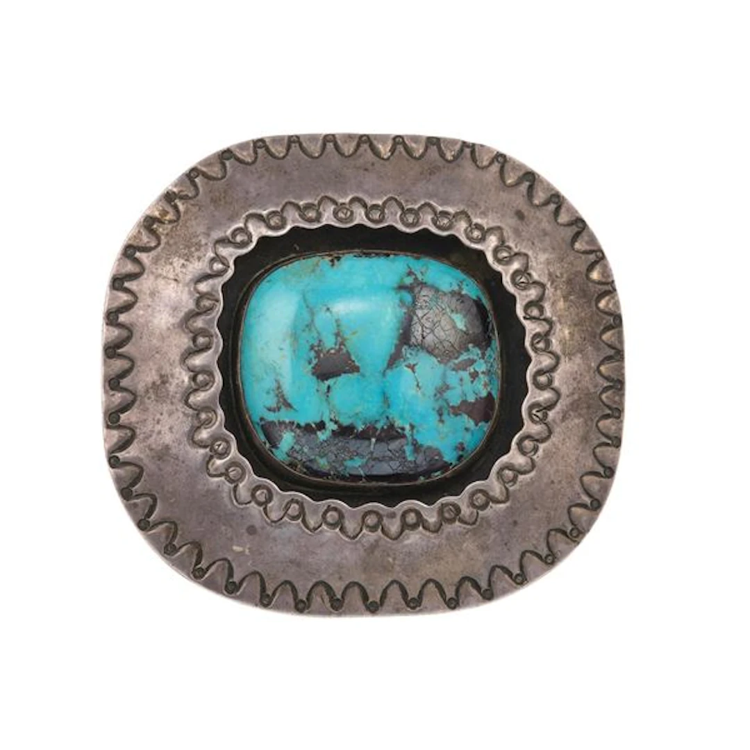 Turquoise and silver buckle