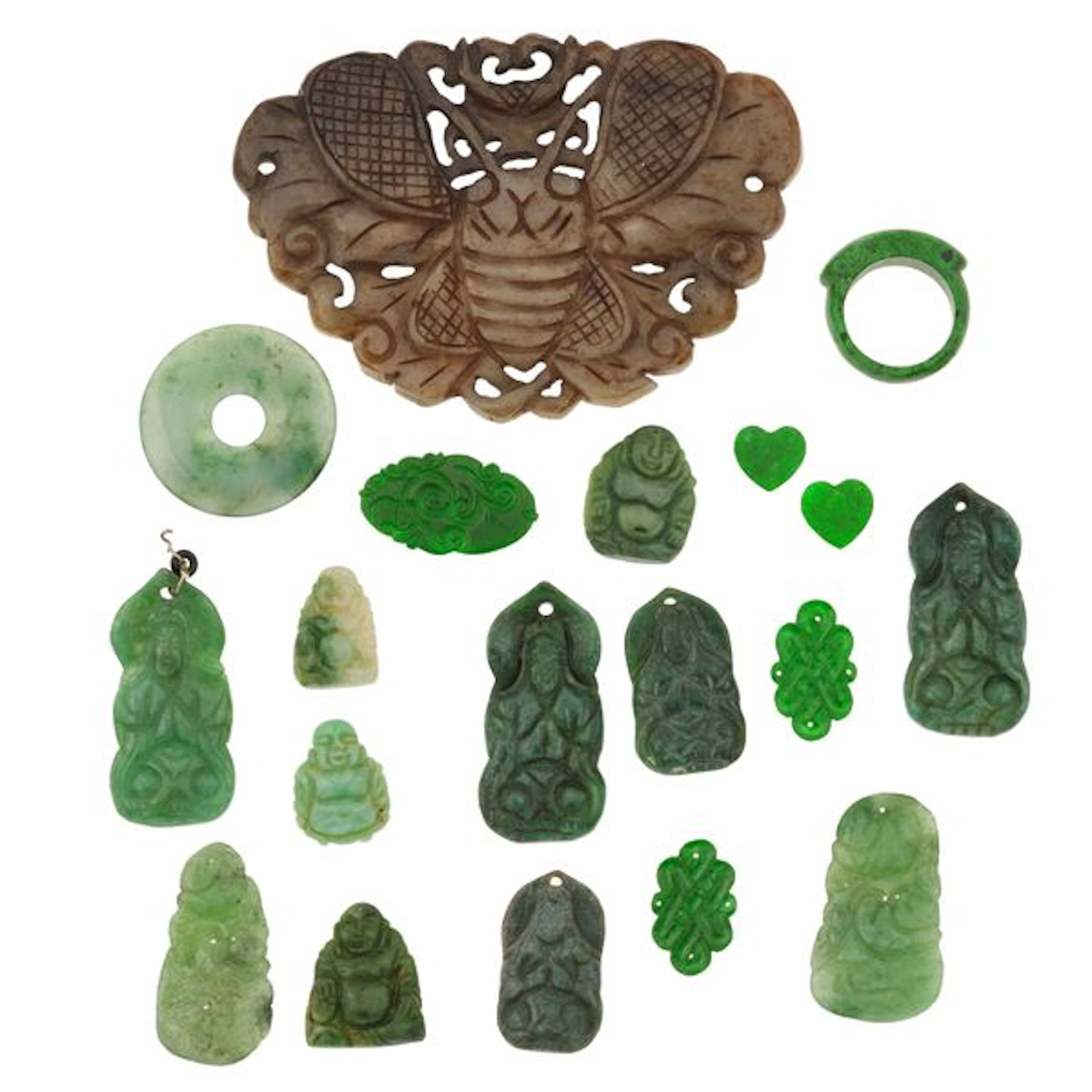 Group of jadeite, nephrite and serpentine