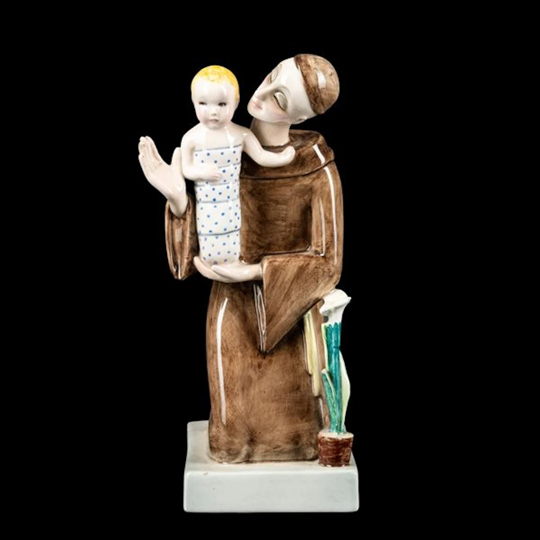 L. Berzoini, Lenci, Turin 1932 ca Sant'Antonio con Gesù Bambino