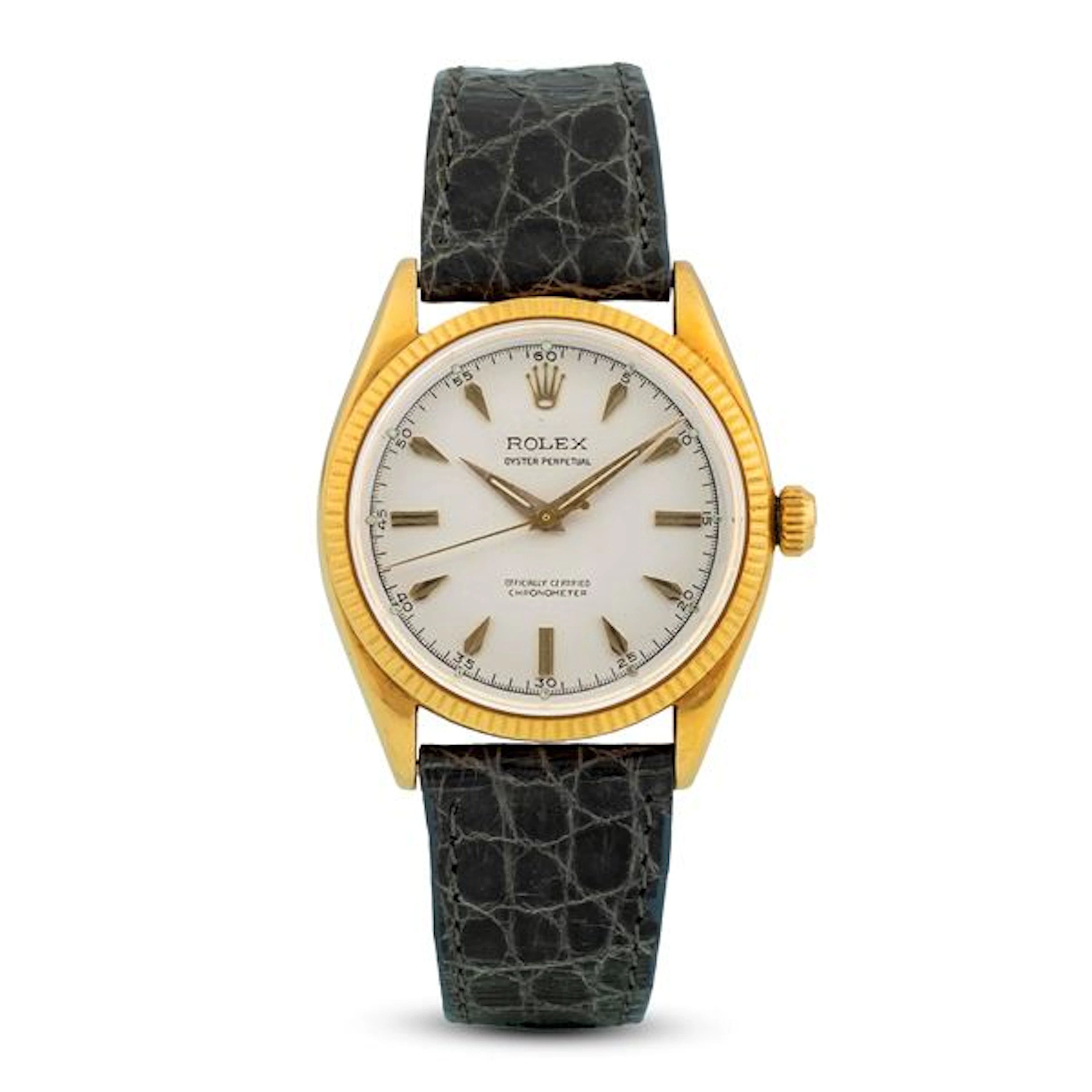Oyster Perpetual ref. 6567 in oro giallo 18k, quadrante argentÃ¨ con