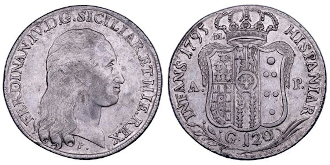 NAPOLI. FERDINANDO IV DI BORBONE, 1759-1799. I PERIODO. Piastra da
