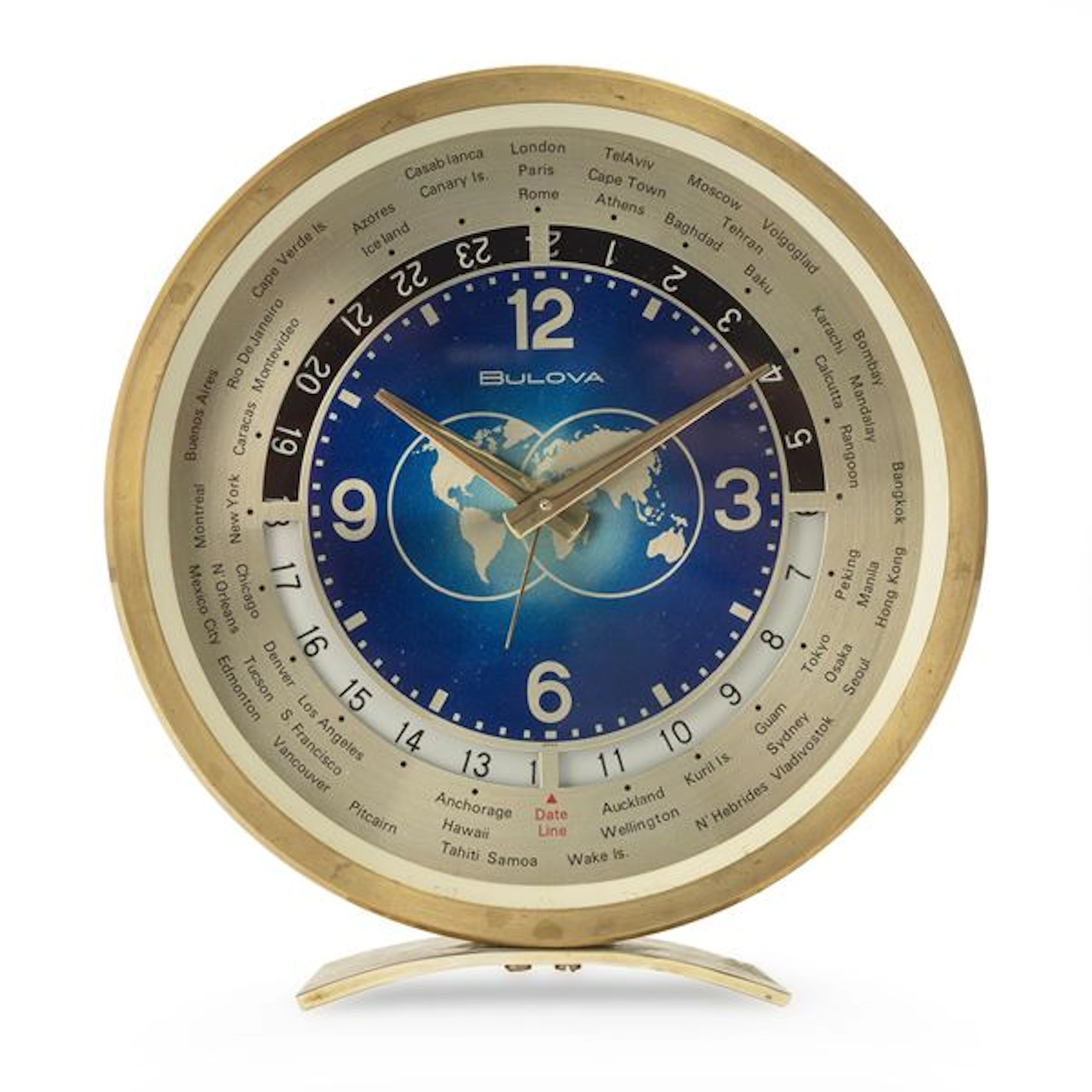 Orologio da tavolo "World Time" con indicazione dei 24 fusi orari
