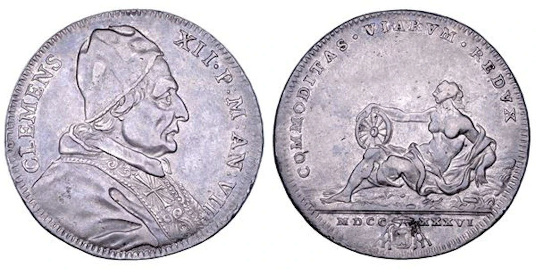 STATO PONTIFICIO. CLEMENTE XII (Lorenzo Corsini), 1730-1740. Testone