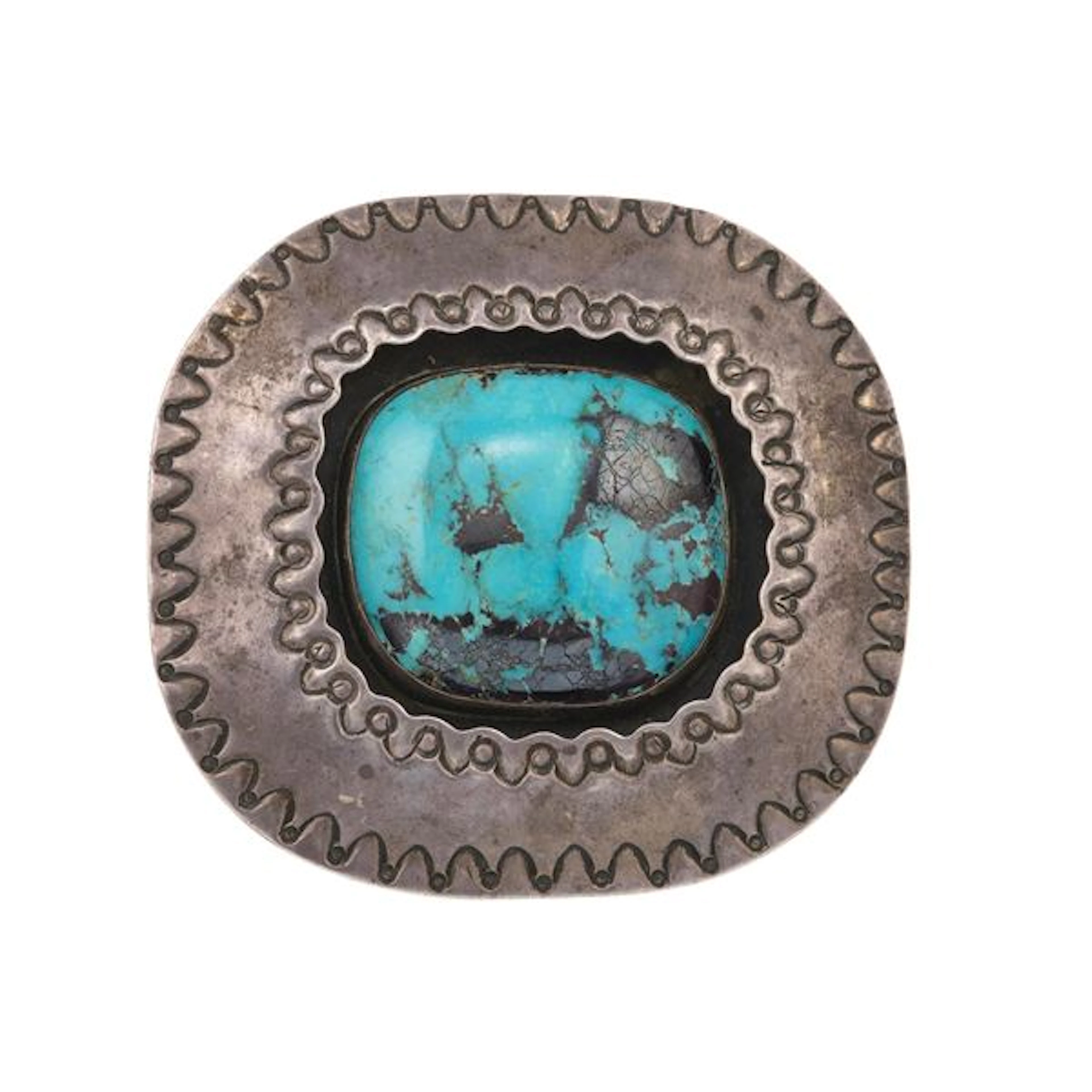 Turquoise and silver buckle