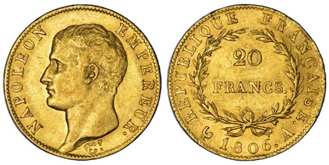 FRANCIA. NAPOLEON, 1804-1815. 20 Francs 1806. Parigi.