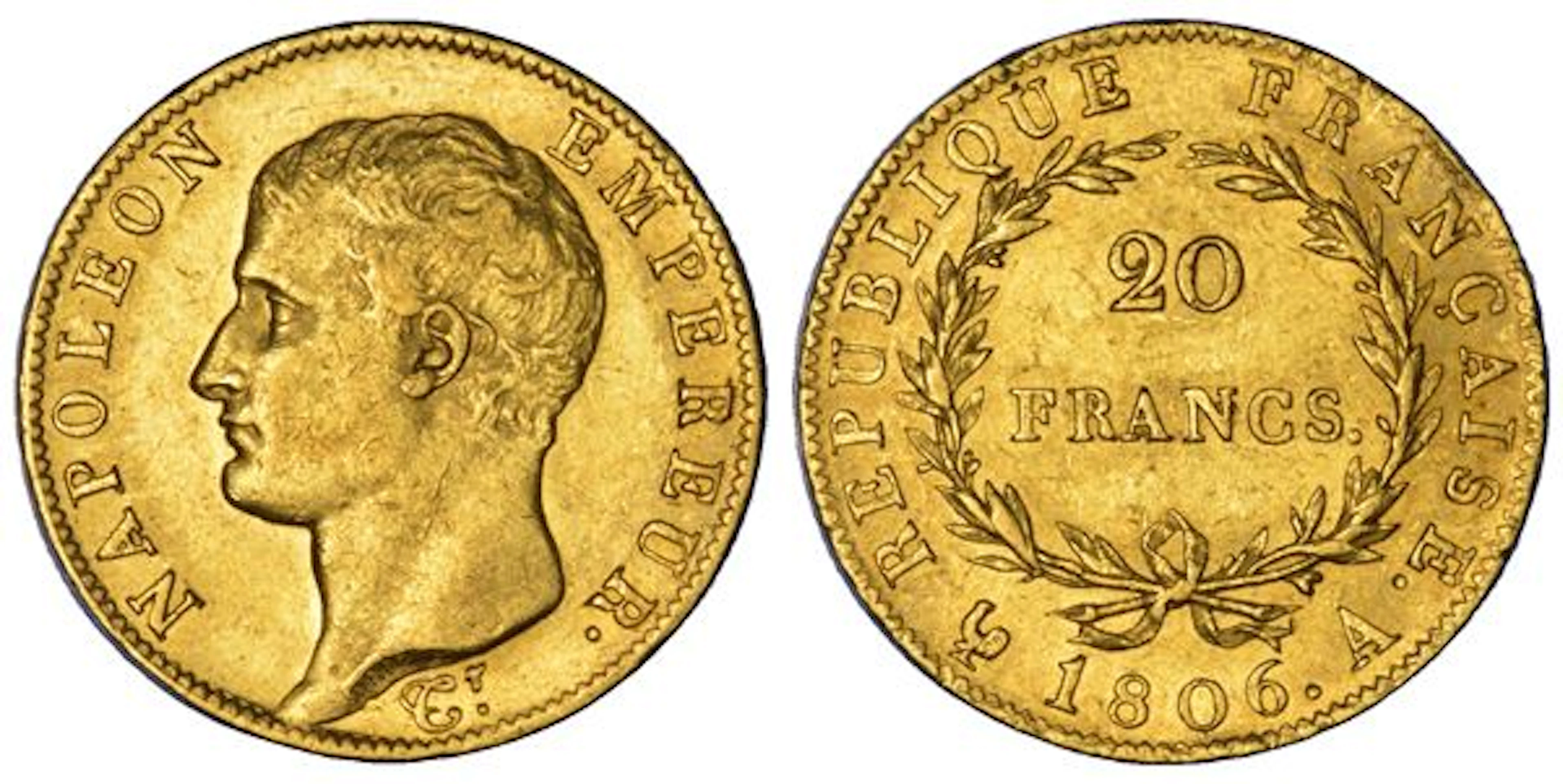 FRANCIA. NAPOLEON, 1804-1815. 20 Francs 1806. Parigi.