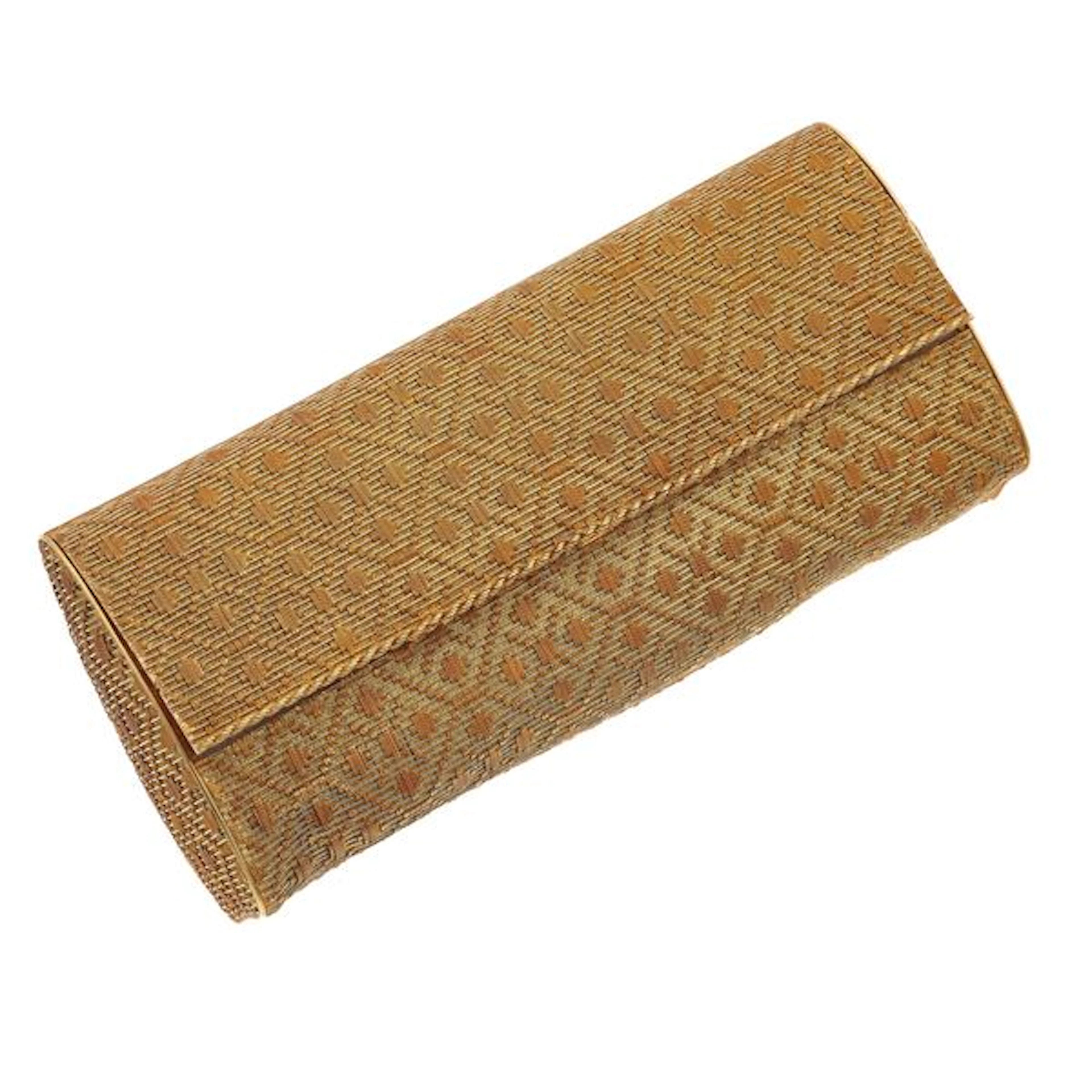 Gold evening bag. Damages