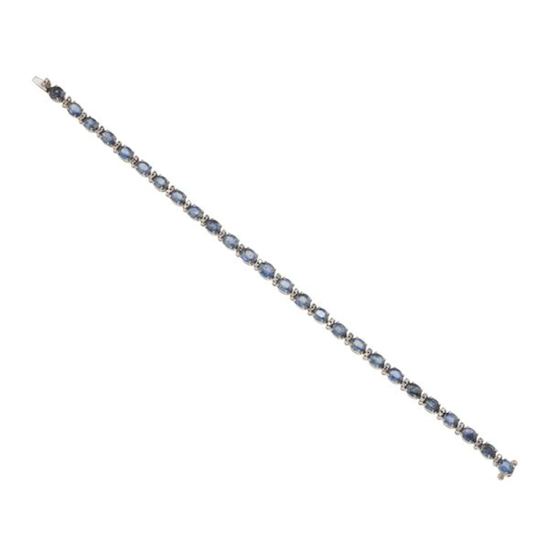 Sapphire, diamond and gold bracelet