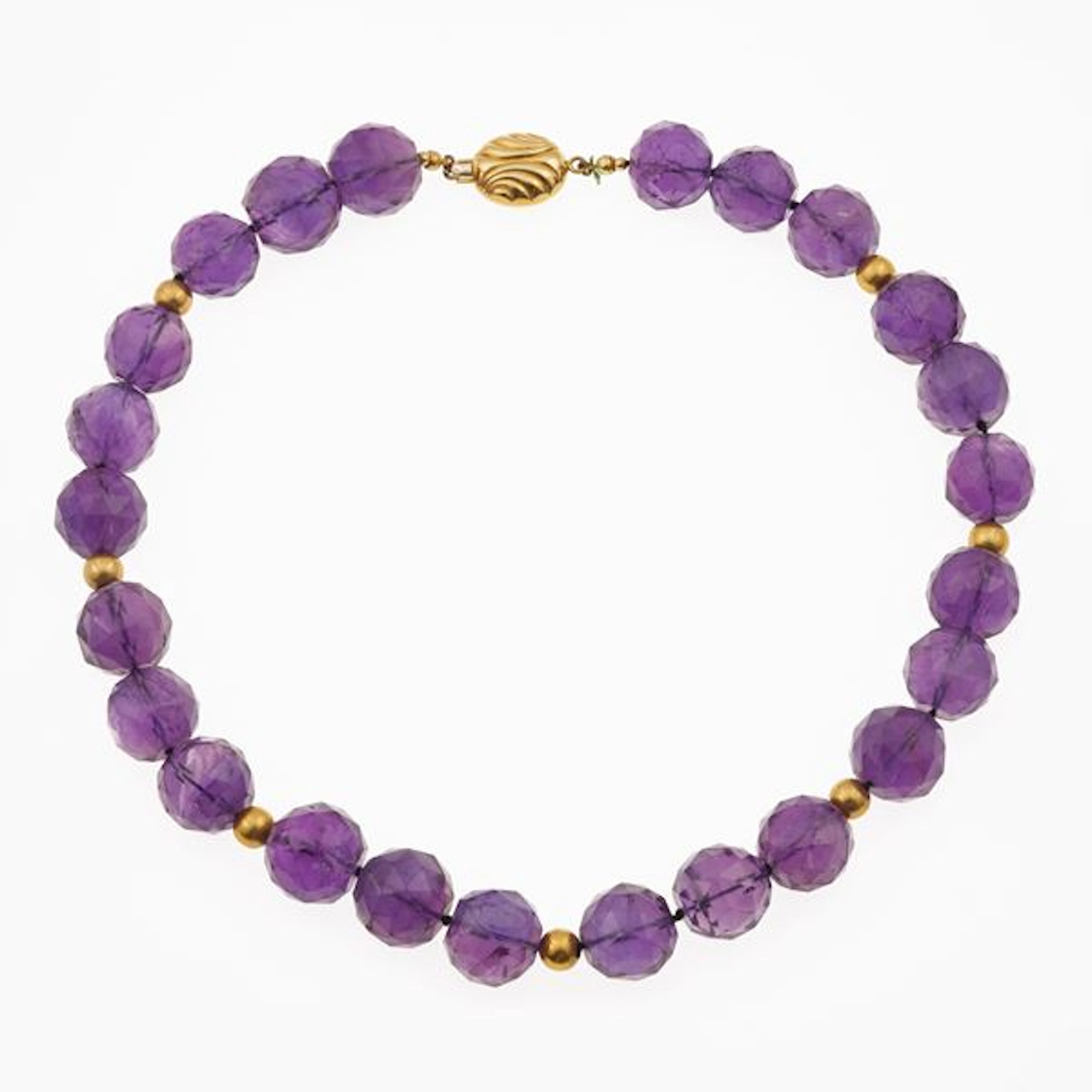 Amethyst and gold necklace