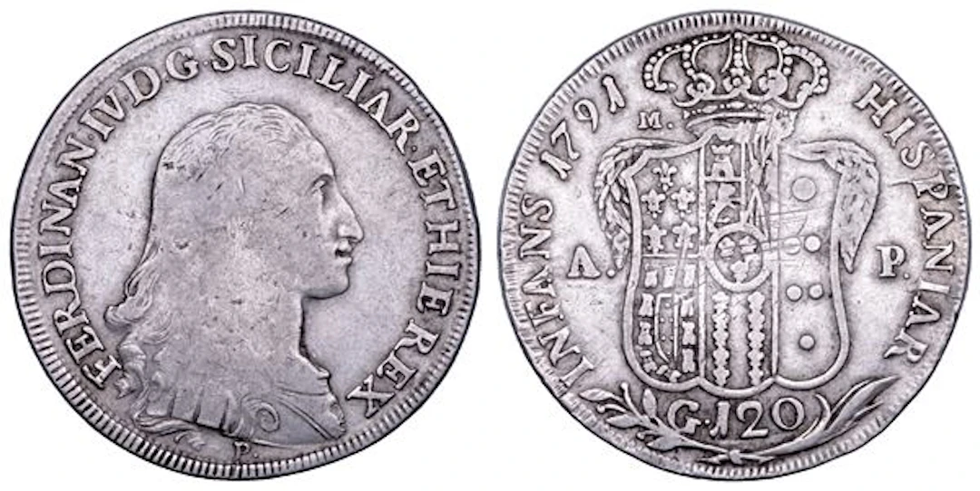 NAPOLI. FERDINANDO IV DI BORBONE, 1759-1799. I PERIODO. Piastra da
