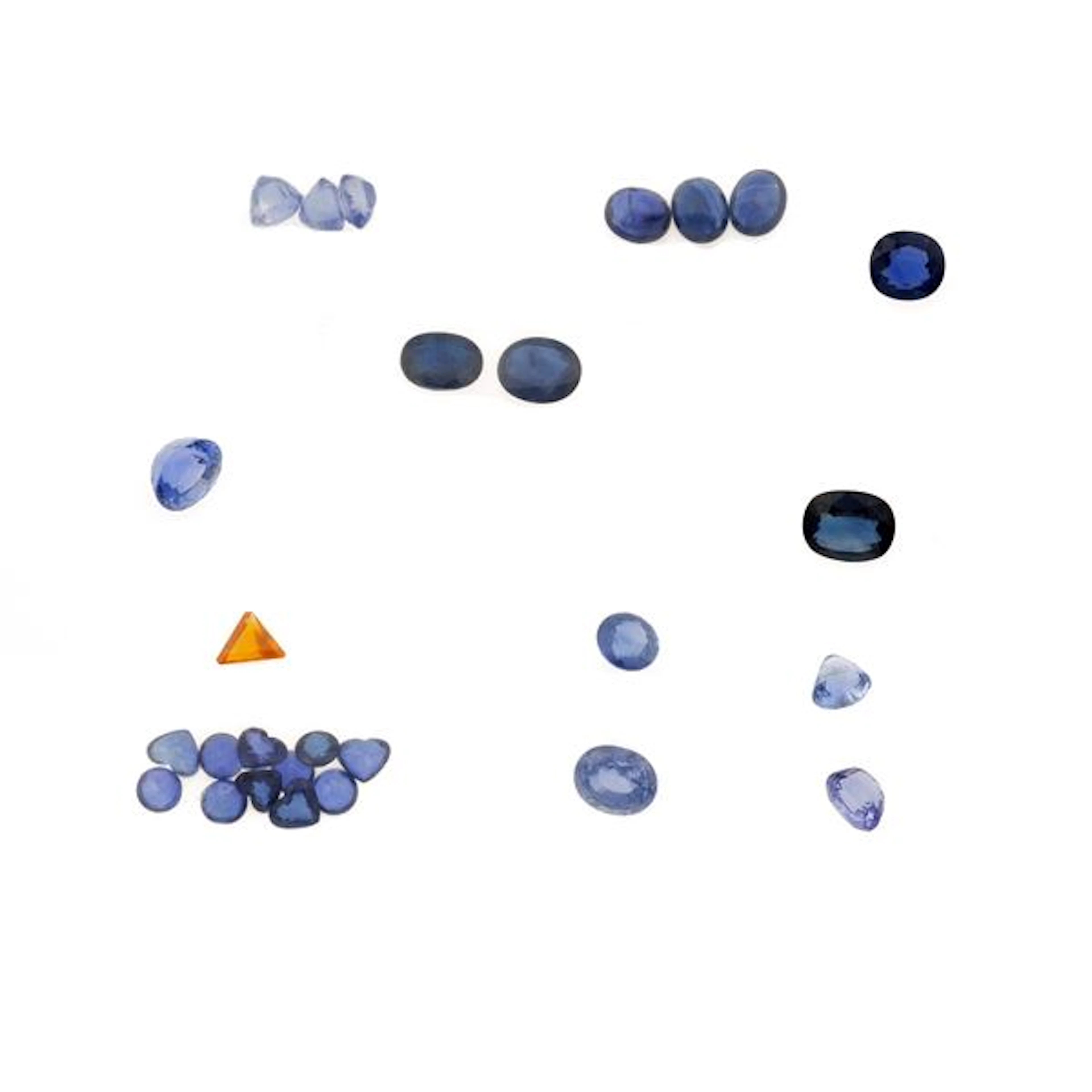 Collection of unmounted sapphires, of various shapes and treatments