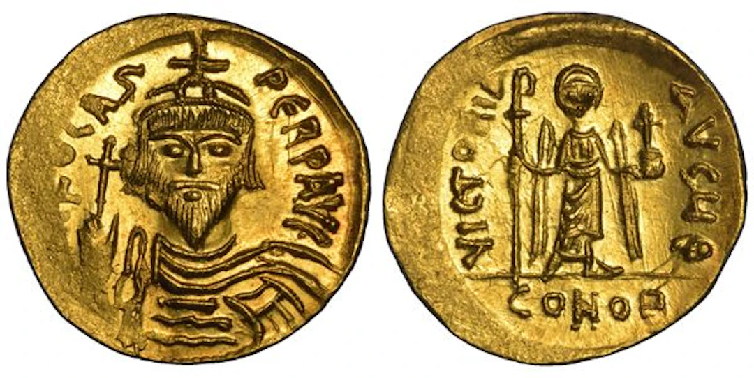 FOCAS, 602-610. Solido, anni 607-610. Costantinopoli.