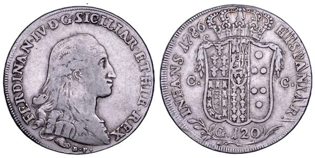 NAPOLI. FERDINANDO IV DI BORBONE, 1759-1799. I PERIODO. Piastra da