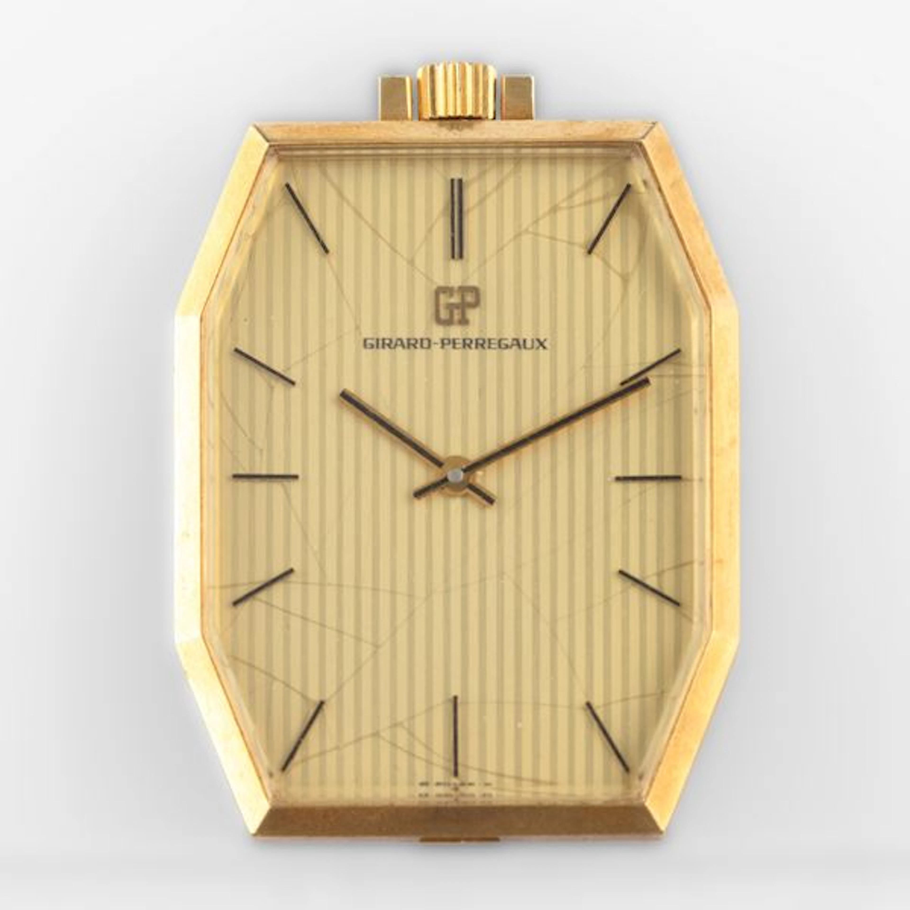 Orologio da tasca ottagonale in oro giallo 18k, quadrante champagne