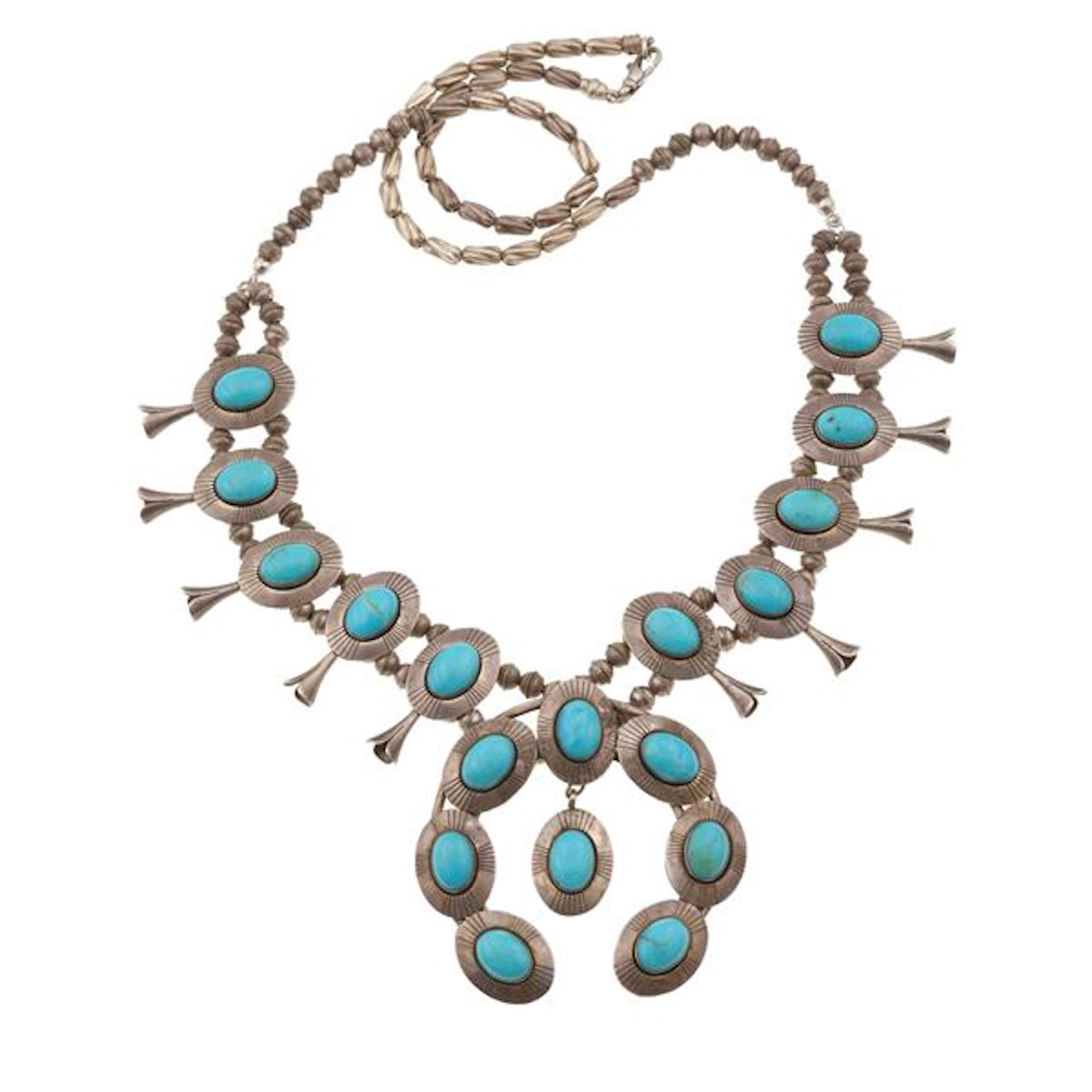 Turquoise and silver necklace