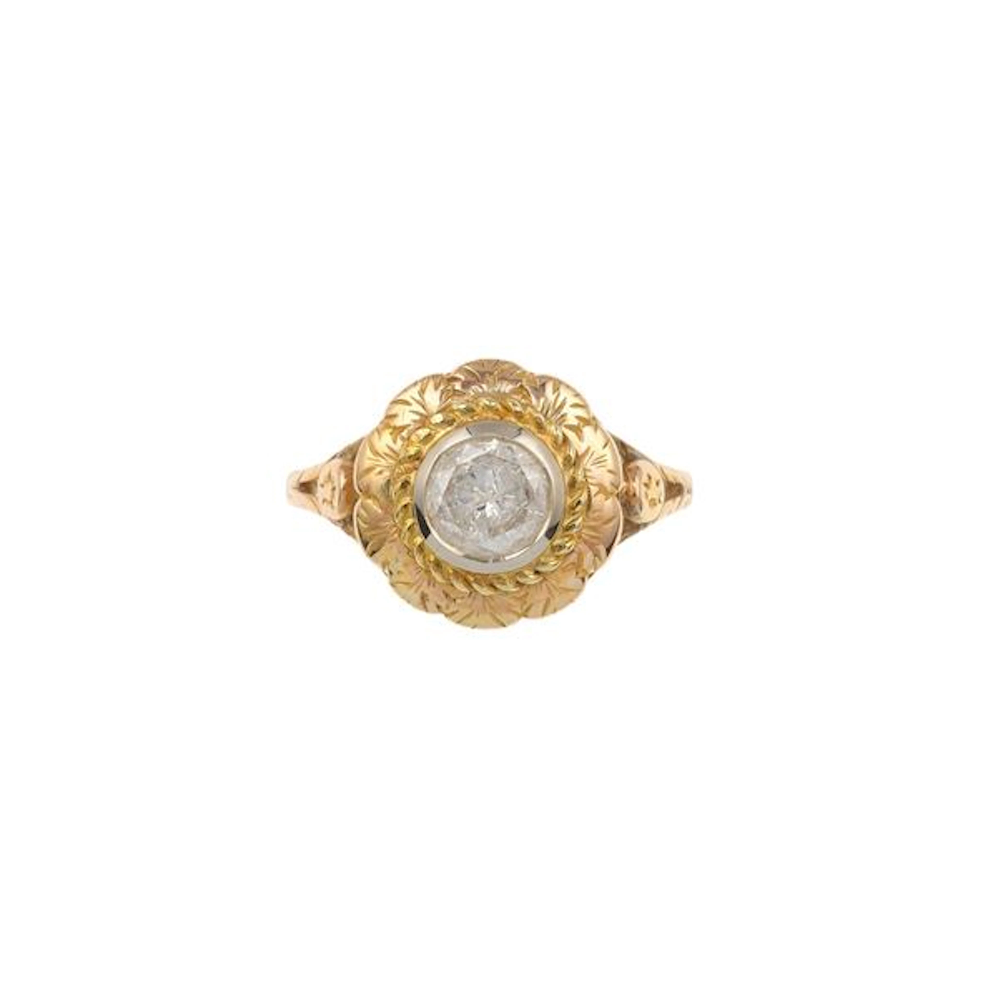 Diamond and gold ring