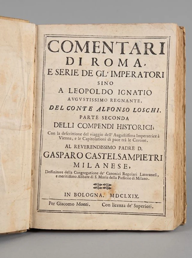 LOSCHI A. Comentari di Roma, e serie degl' imperatori sino a Leopoldo