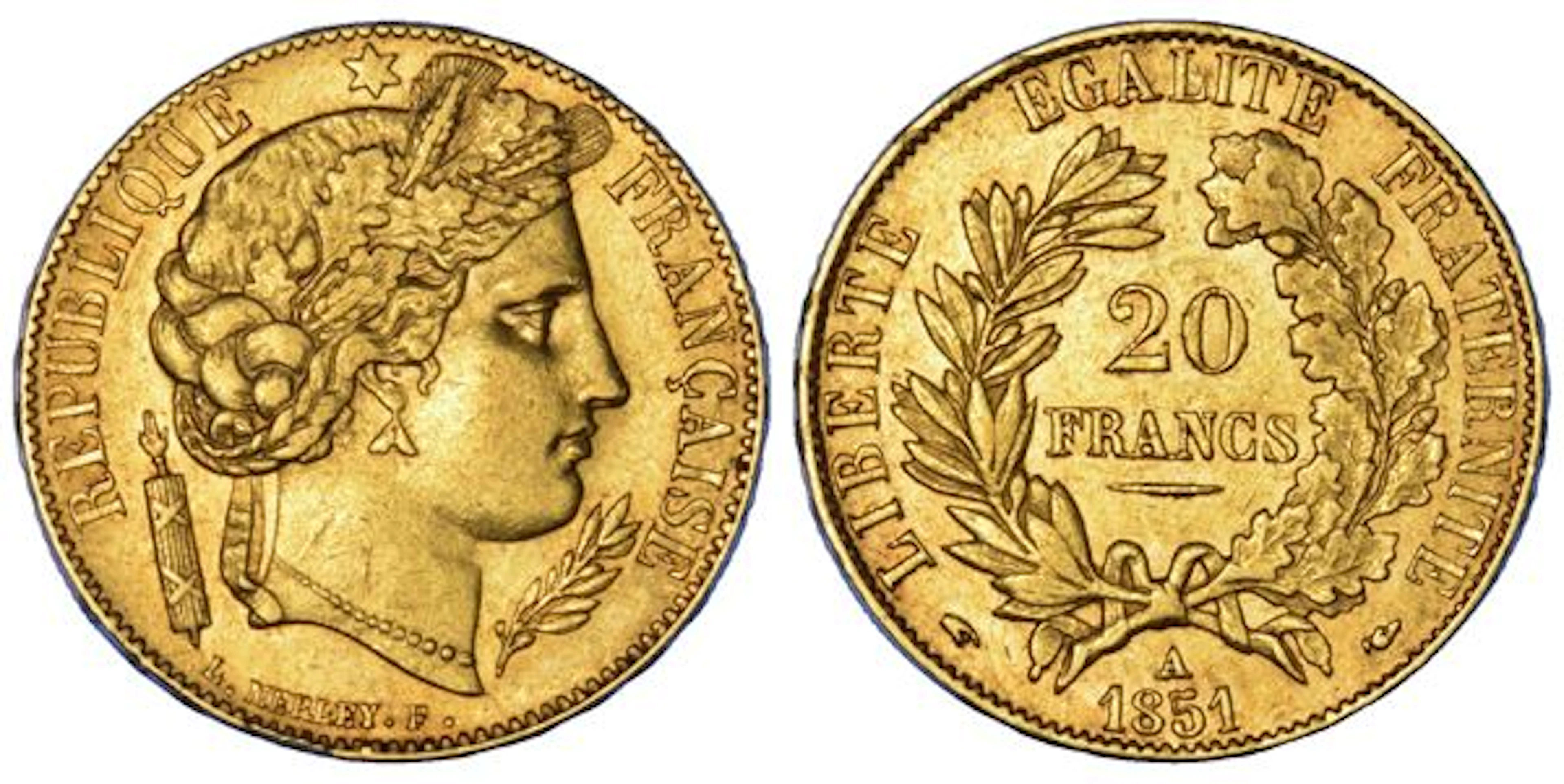FRANCIA. DEUXIEME REPUBLIQUE, 1848-1852. 20 Francs 1851. Parigi.