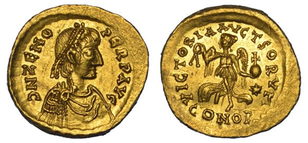 ZENONE, 476-491. Tremisse. Costantinopoli.