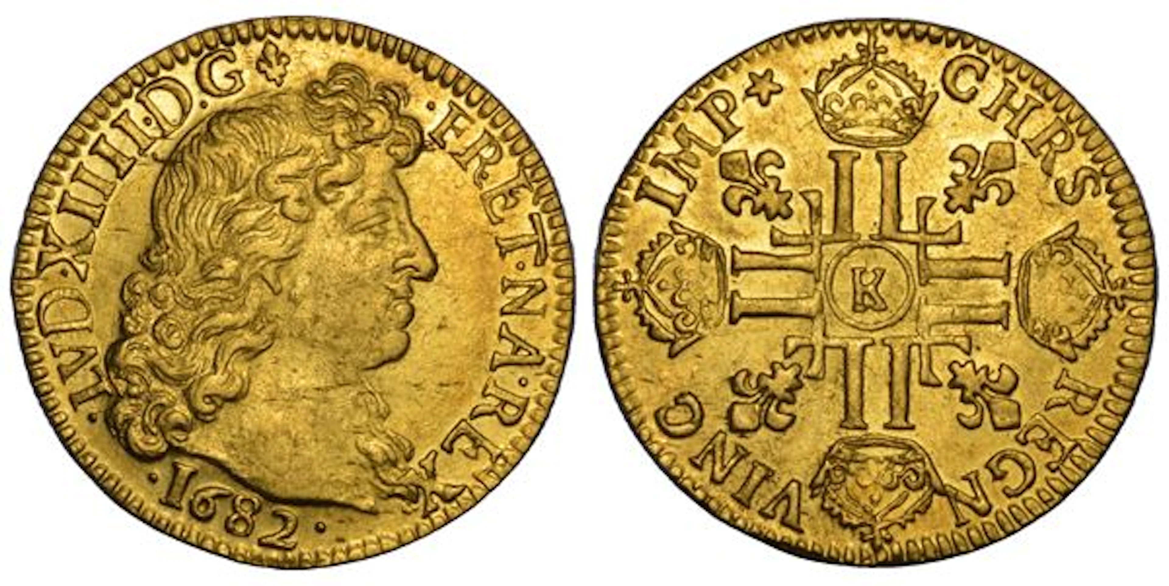 FRANCIA. LOUIS XIV, 1643-1715. Louis dâor 1682. Bordeaux.