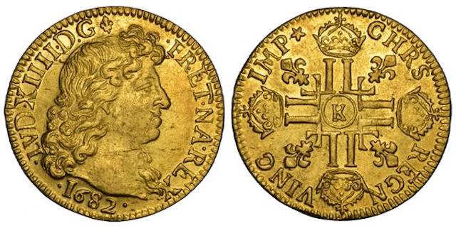 FRANCIA. LOUIS XIV, 1643-1715. Louis dâor 1682. Bordeaux.