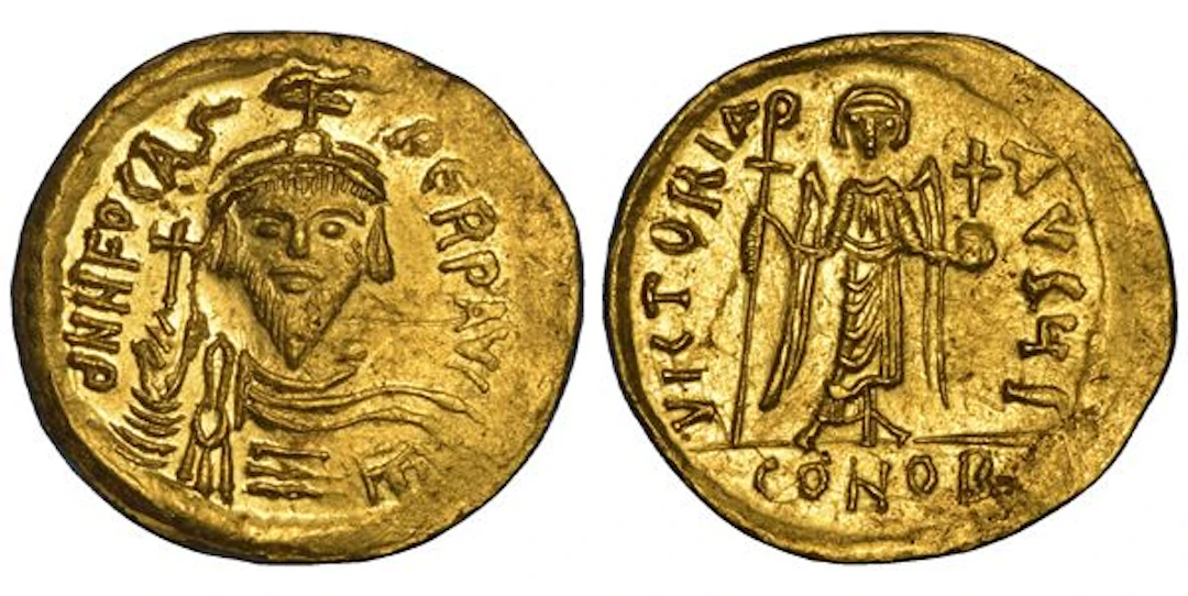 FOCAS, 602-610. Solido, anni 609-610. Costantinopoli.