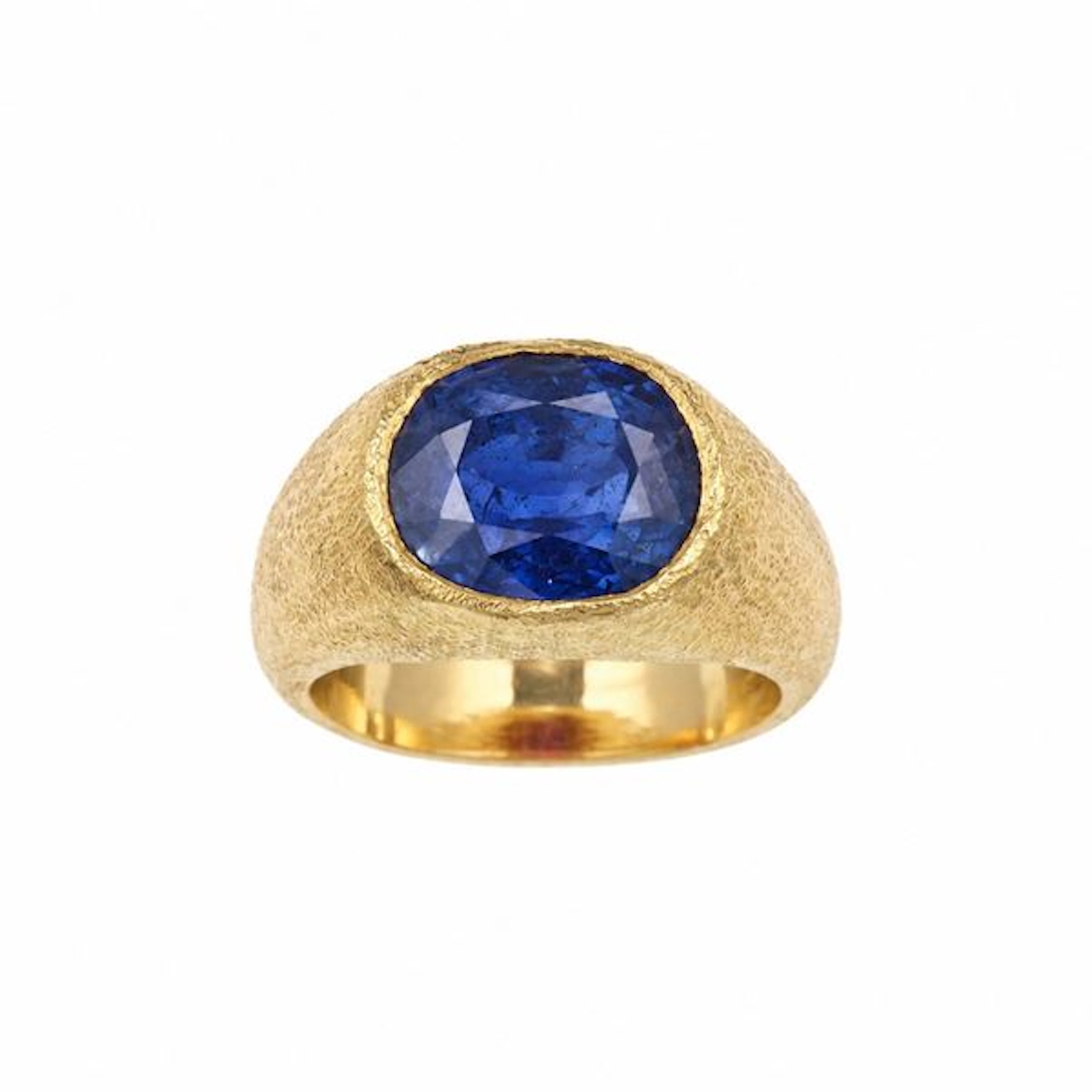 Synthetic gemstone and gold ring