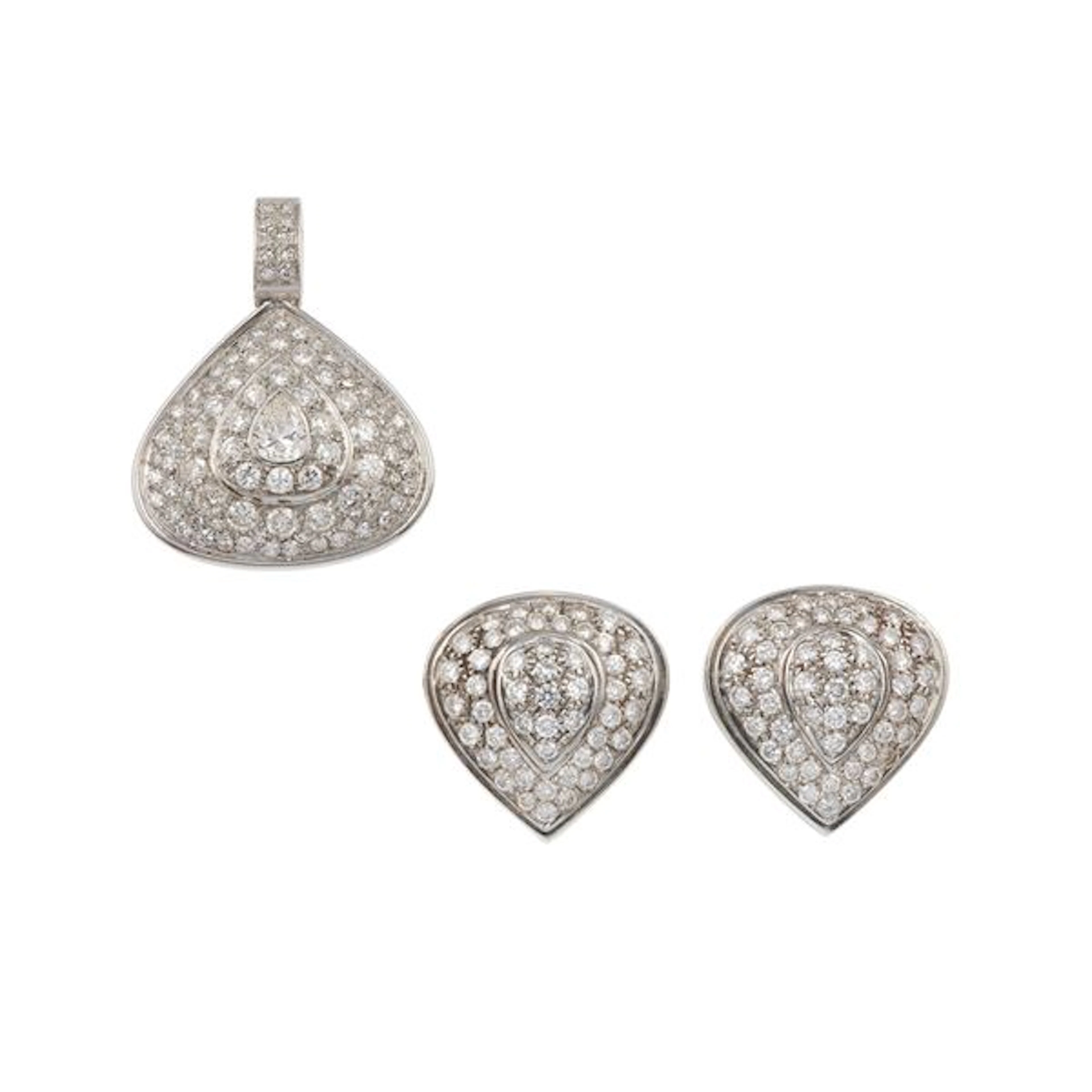 Diamond and gold demi-parure