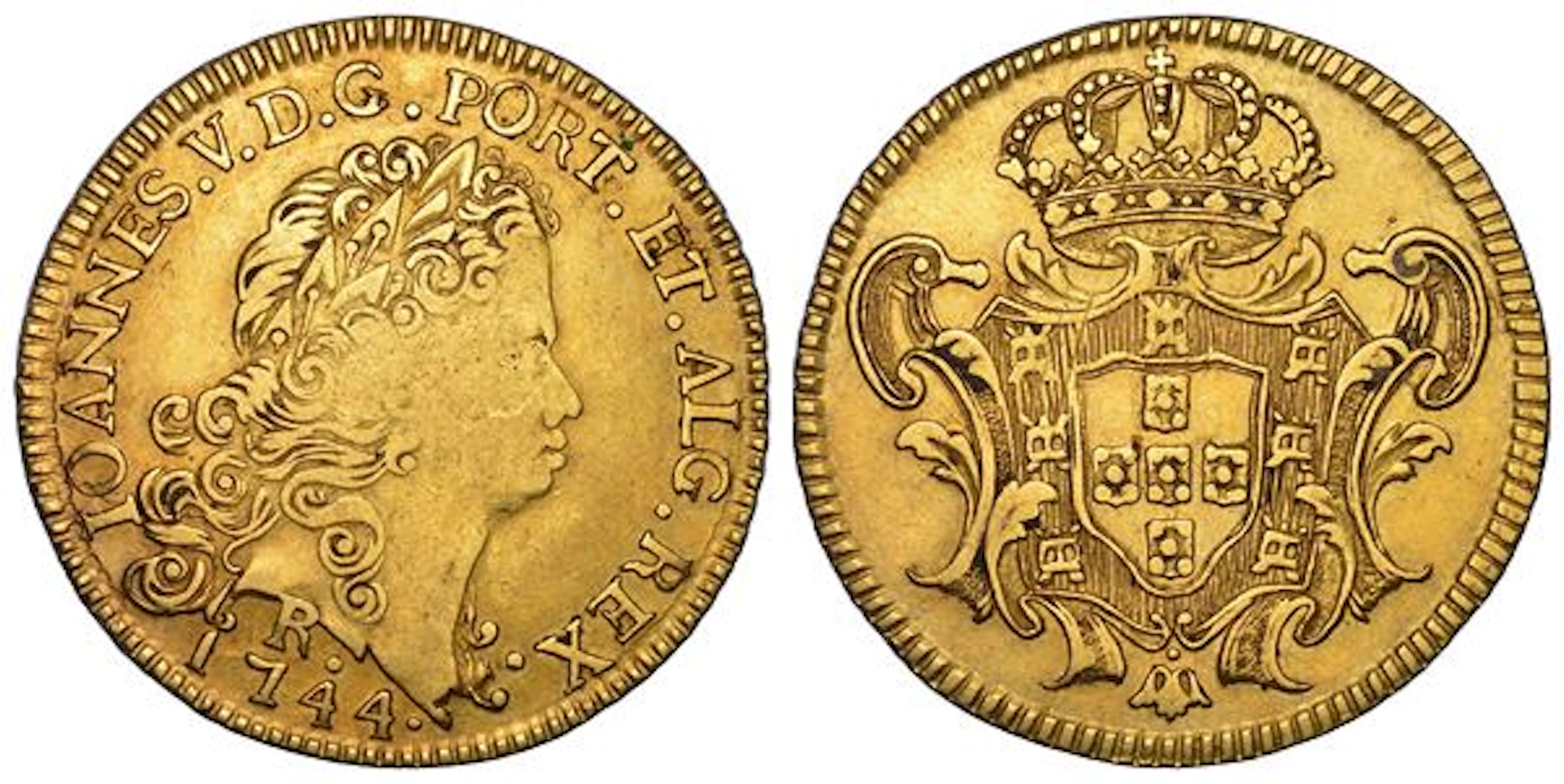 BRASILE. JOAO V, 1706-1750. Peca (6400 Reis) 1744.