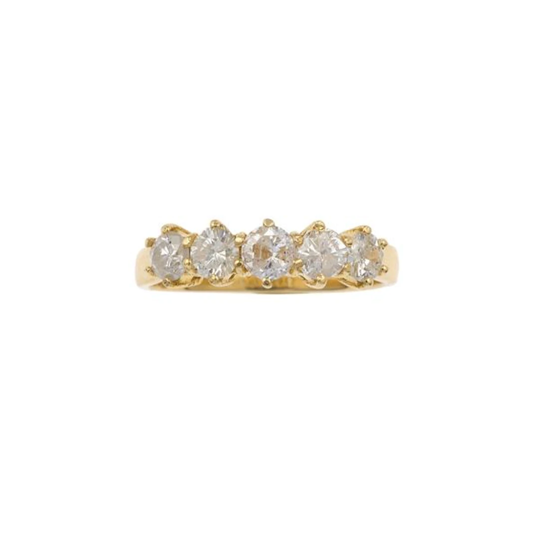 Brilliant-cut diamond and gold ring