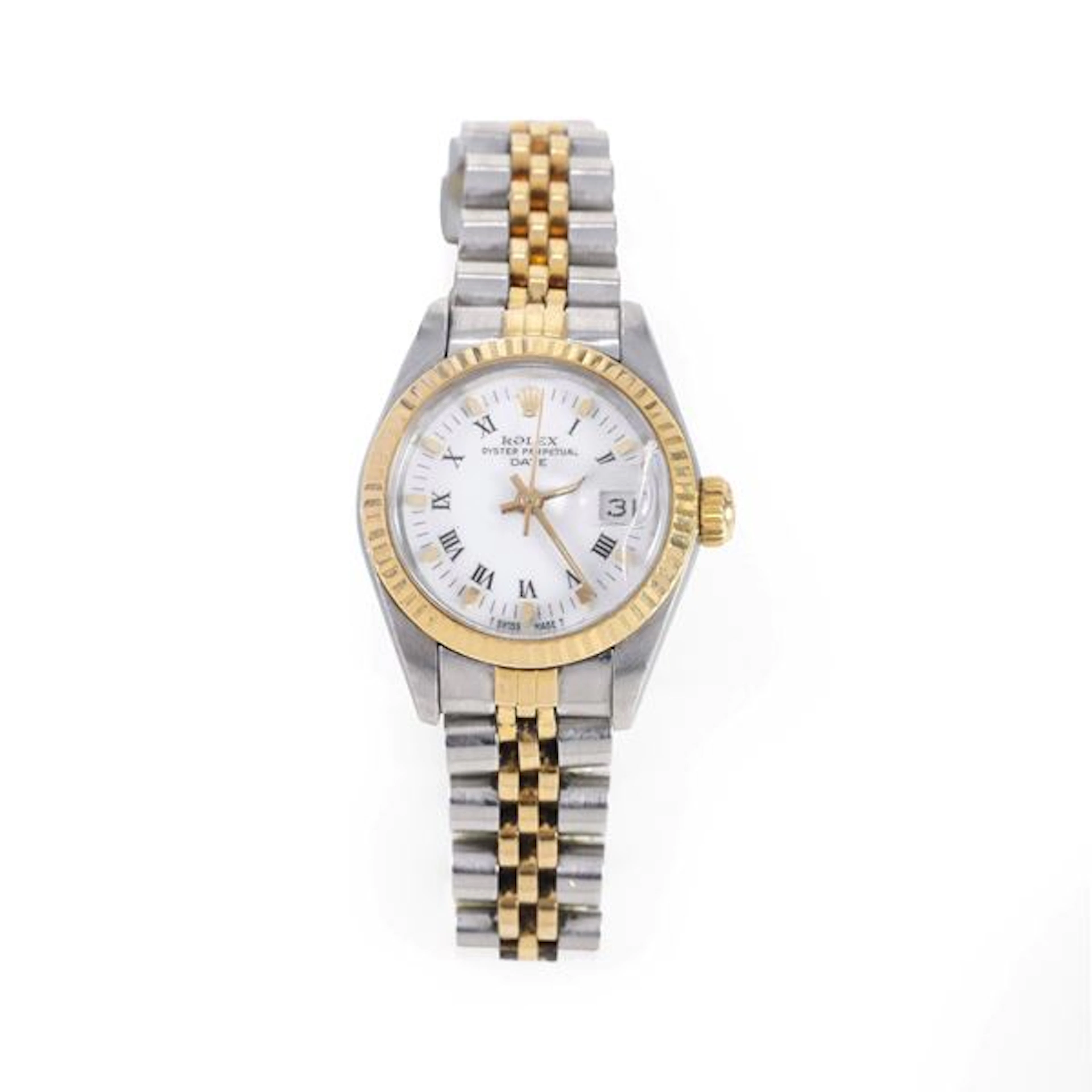 Rolex Oyster Perpetual Date â Acciaio e oro giallo, quadrante bianco (*)