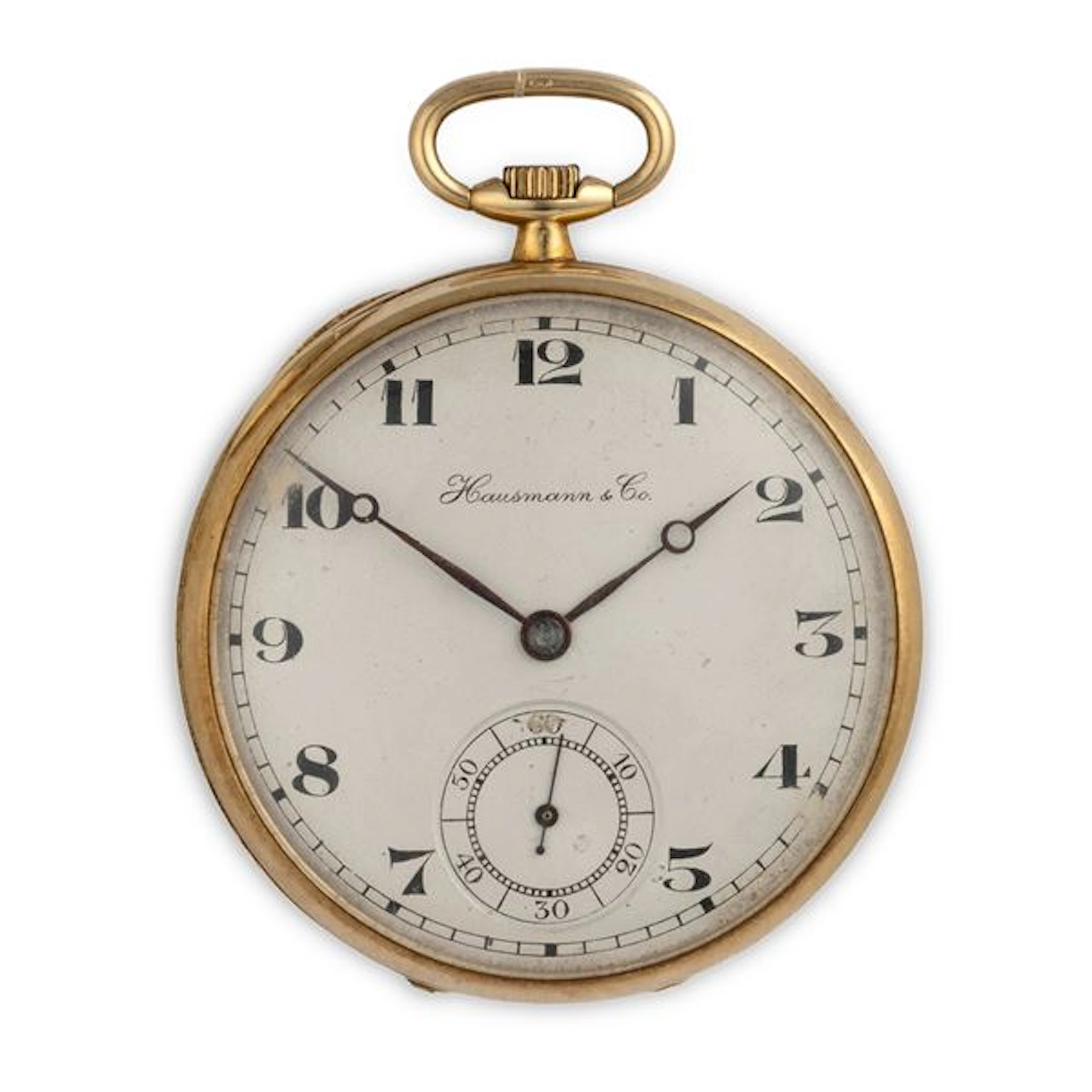 Orologio da tasca in oro giallo 18k, quadrante argentÃ¨ con lancette