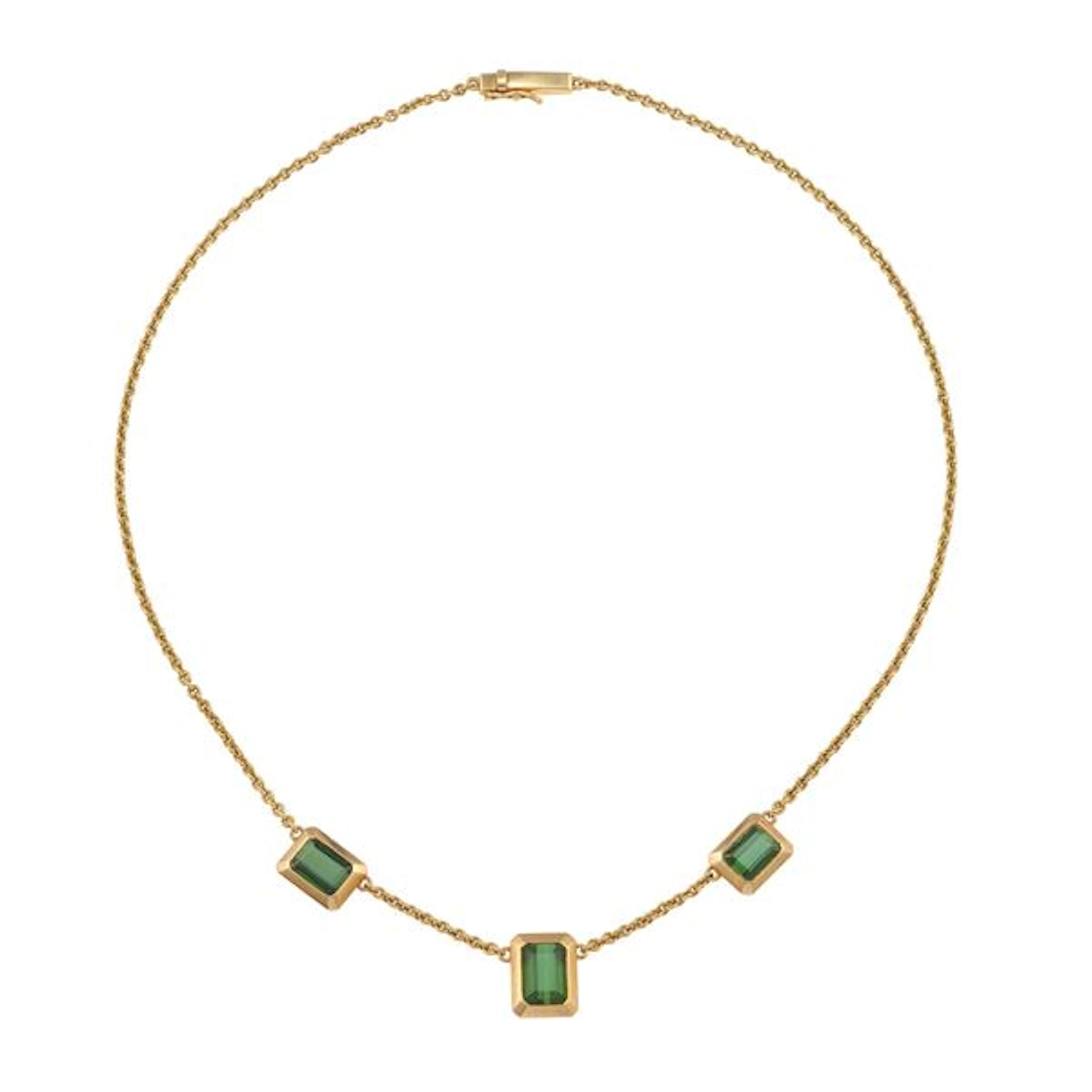 Tourmaline and gold necklace