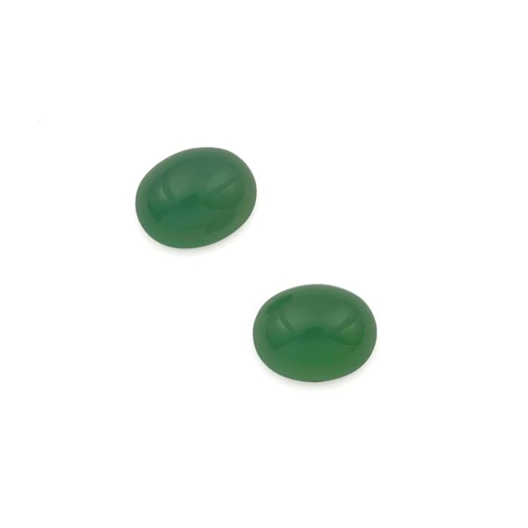 Two green chalcedonys