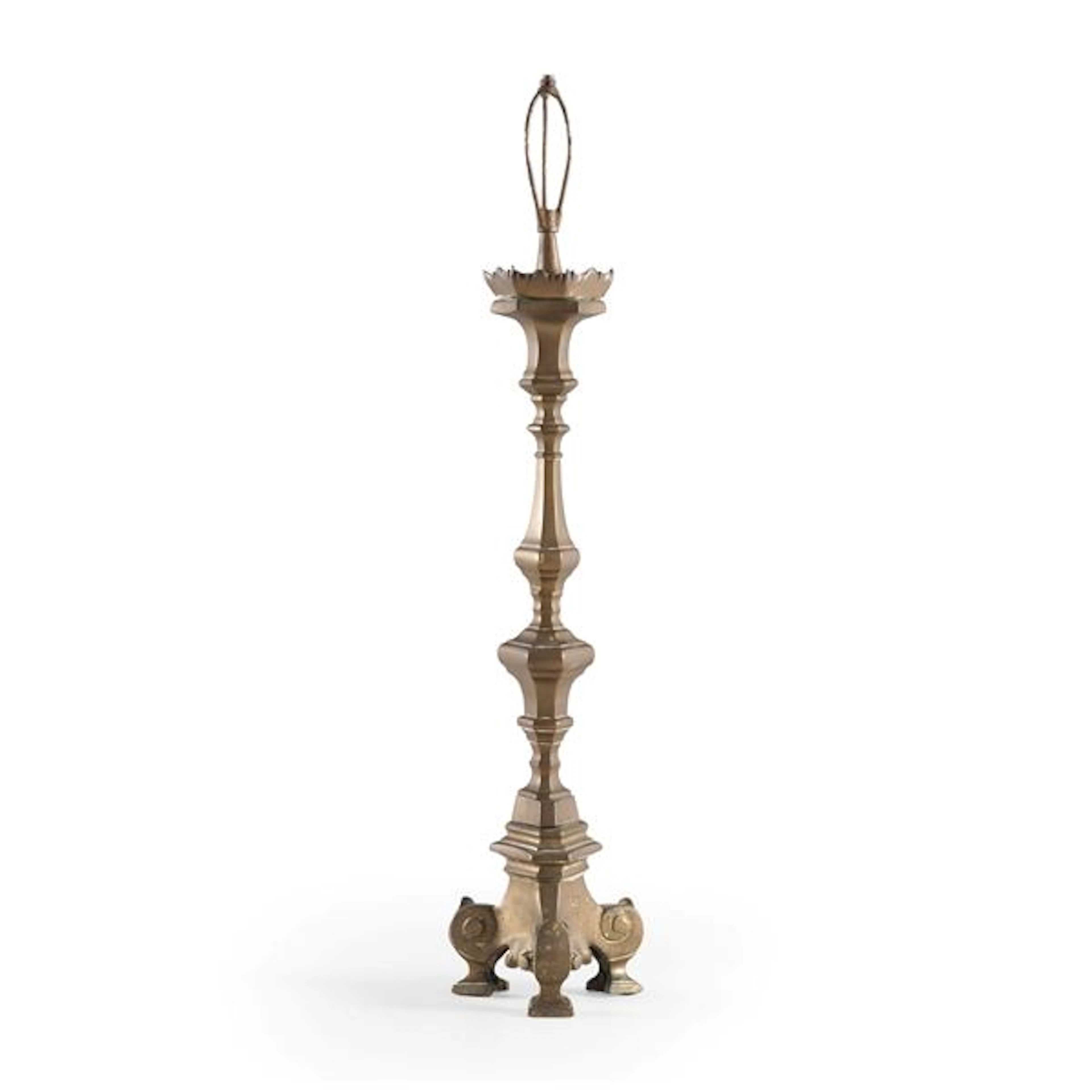 Candeliere da chiesa in bronzo