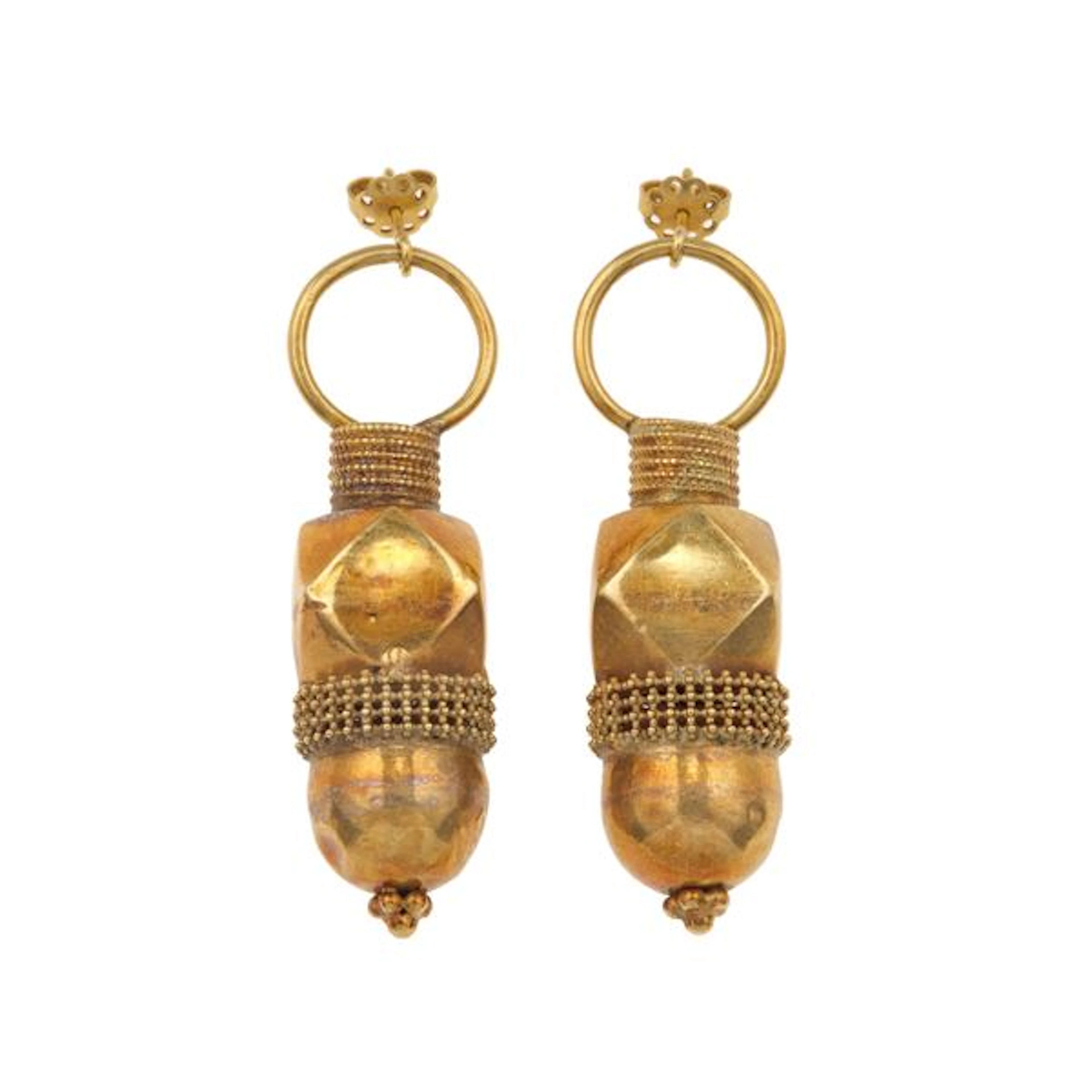 Pair of gold earrings