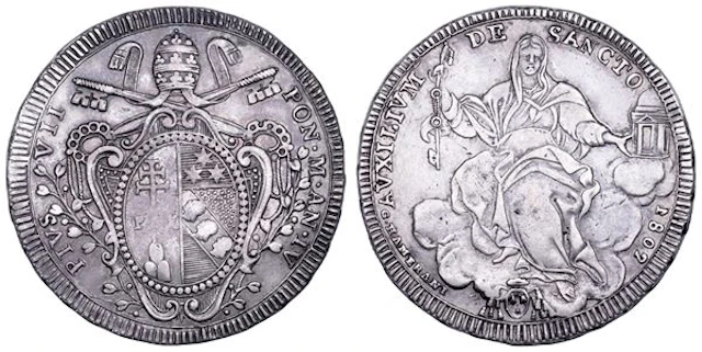 STATO PONTIFICIO. PIO VII (Gregorio Luigi Barnaba Chiaramonti), 1800-1823.