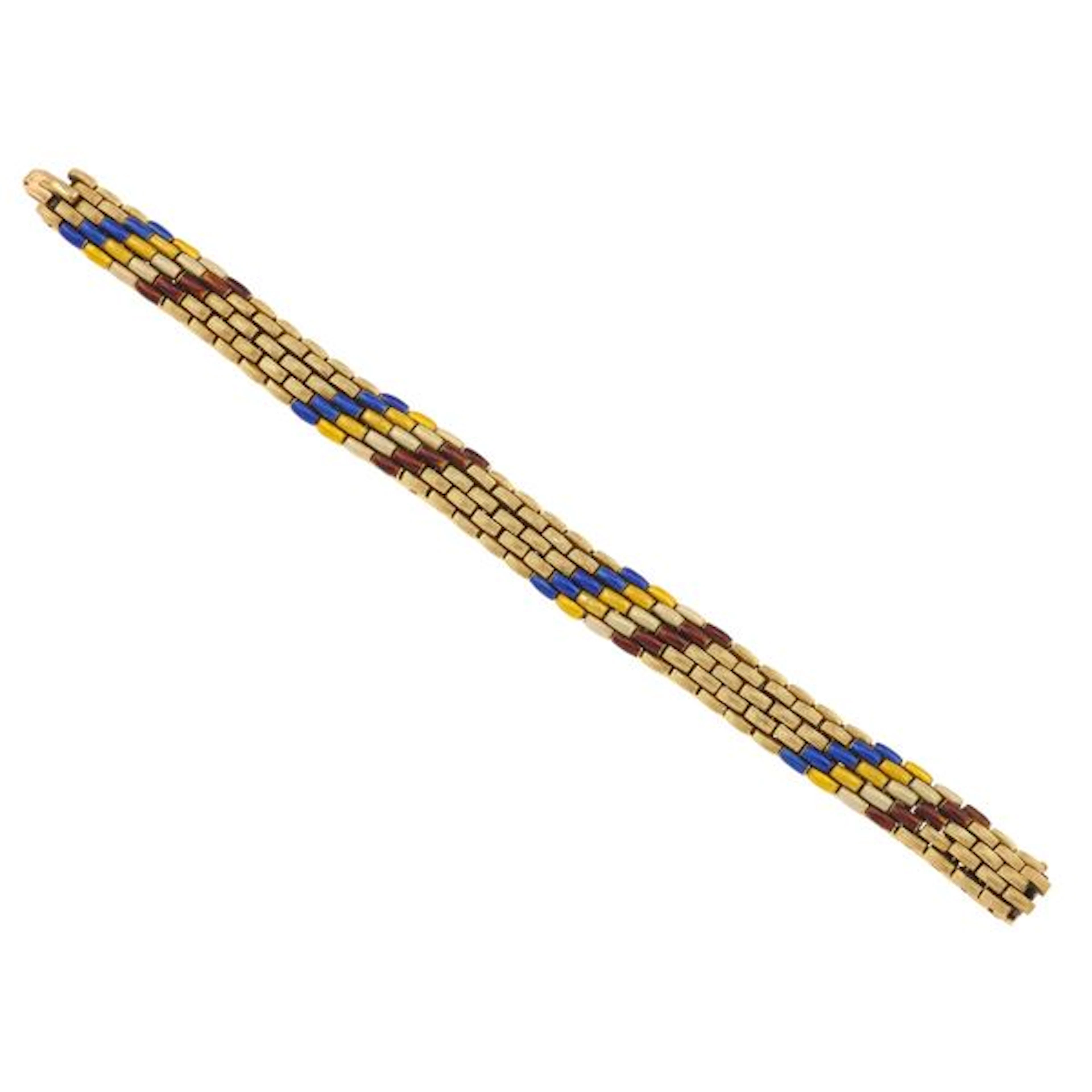 Enamel and gold bracelet