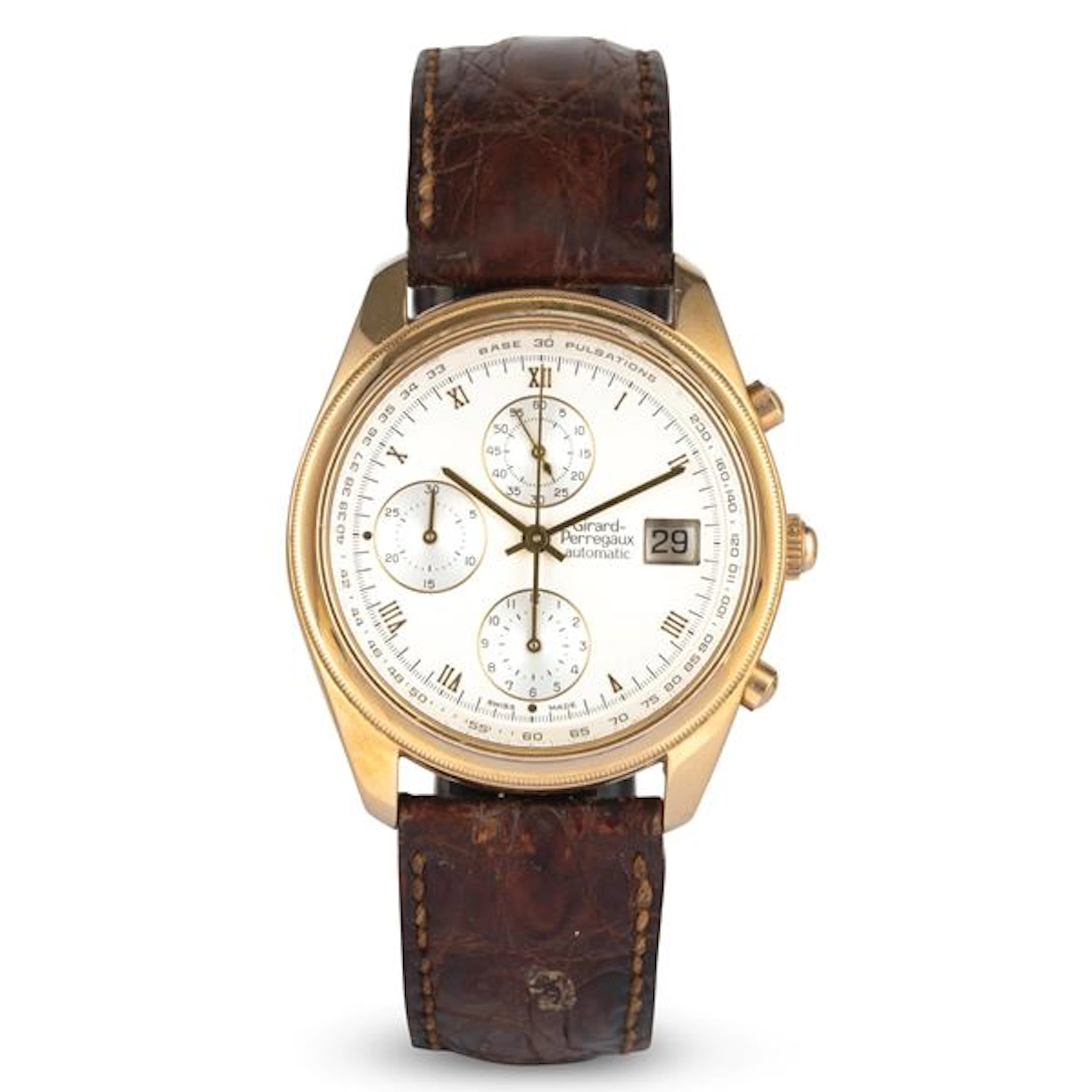 Chronograph Olimpico ref. GP 4900 4910 in oro giallo 18k, quadrante