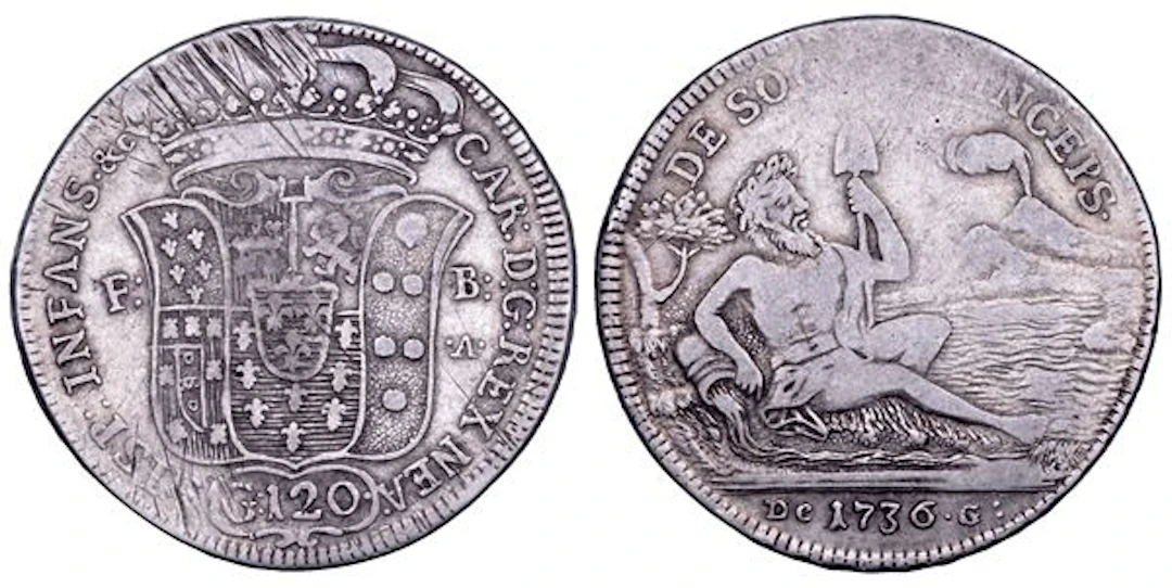 NAPOLI. CARLO DI BORBONE, 1734-1759. Piastra da 120 Grana 1736.