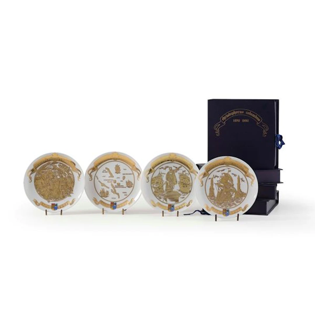 Lotto di quattro piatti commemorativi del cinquecentenatio colombiano.