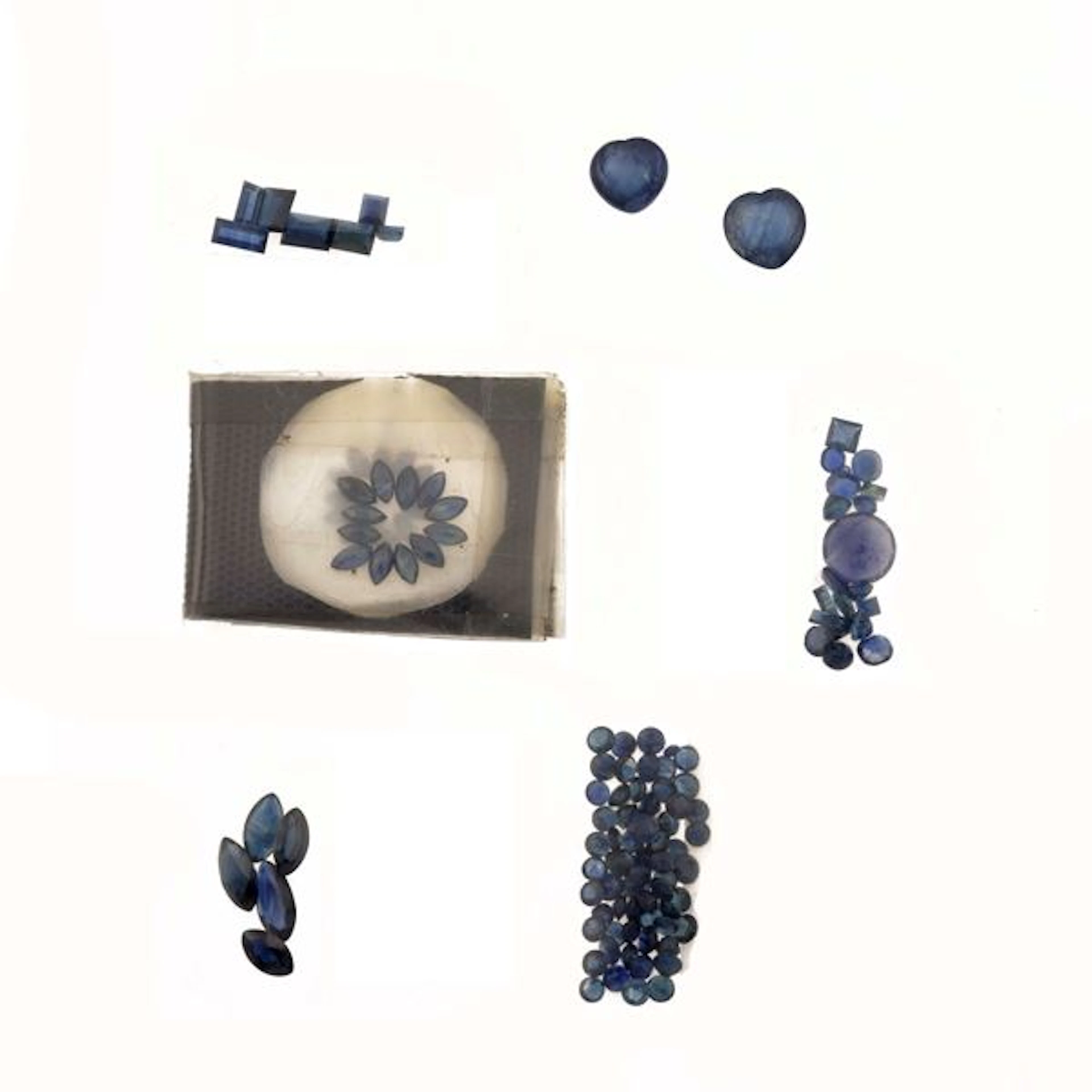 Collection of unmounted multicolored corundum, of various shapes and