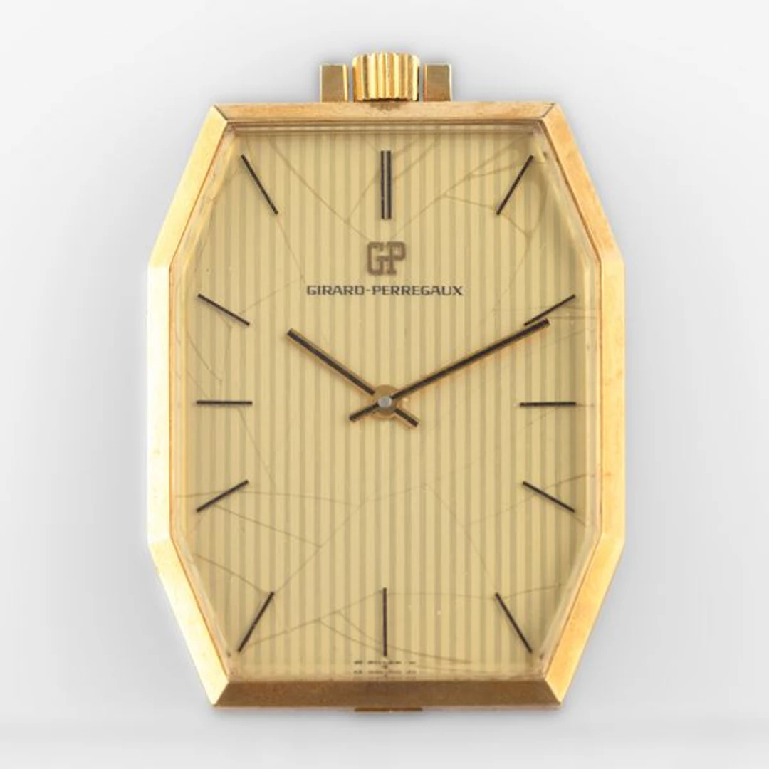 Orologio da tasca ottagonale in oro giallo 18k, quadrante champagne