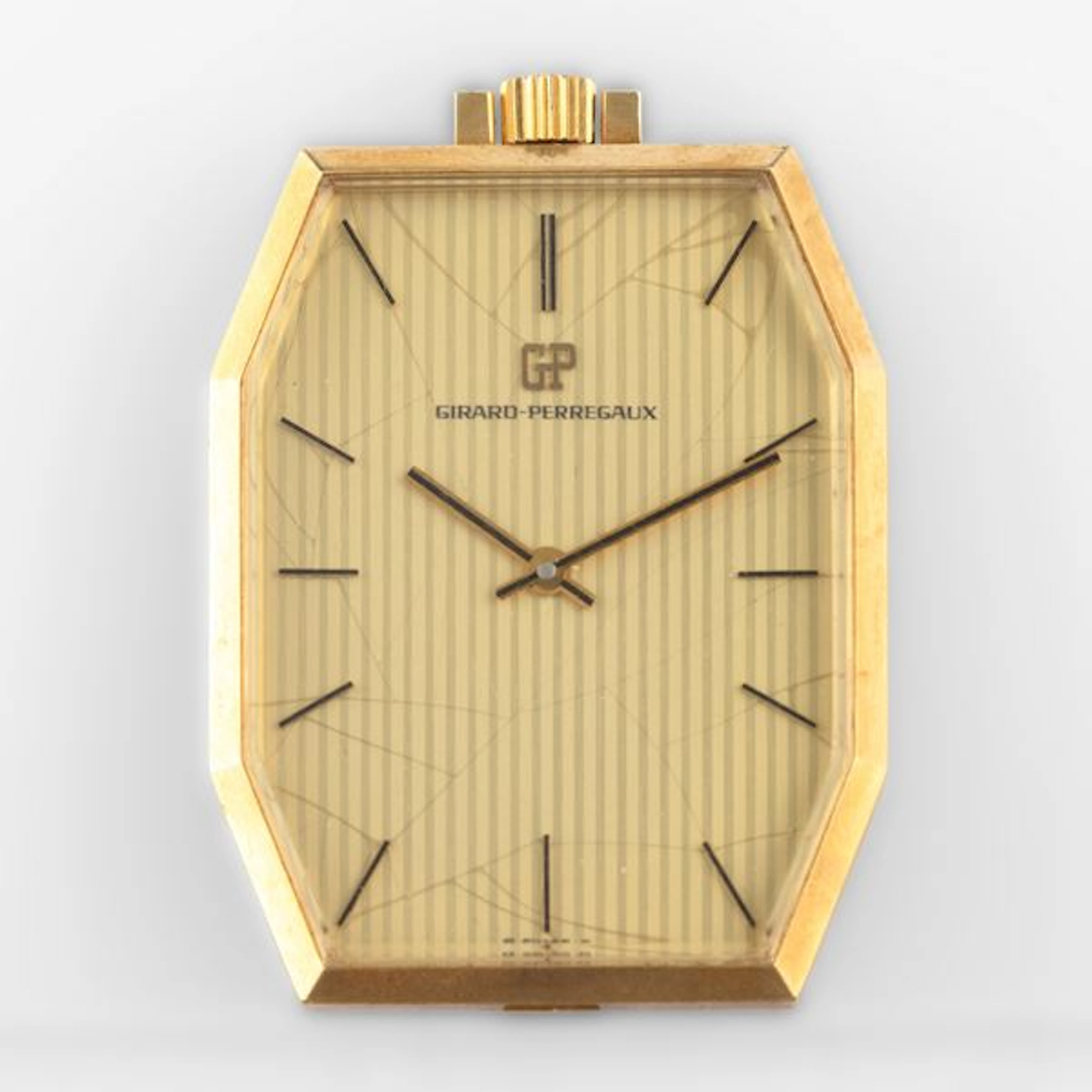 Orologio da tasca ottagonale in oro giallo 18k, quadrante champagne