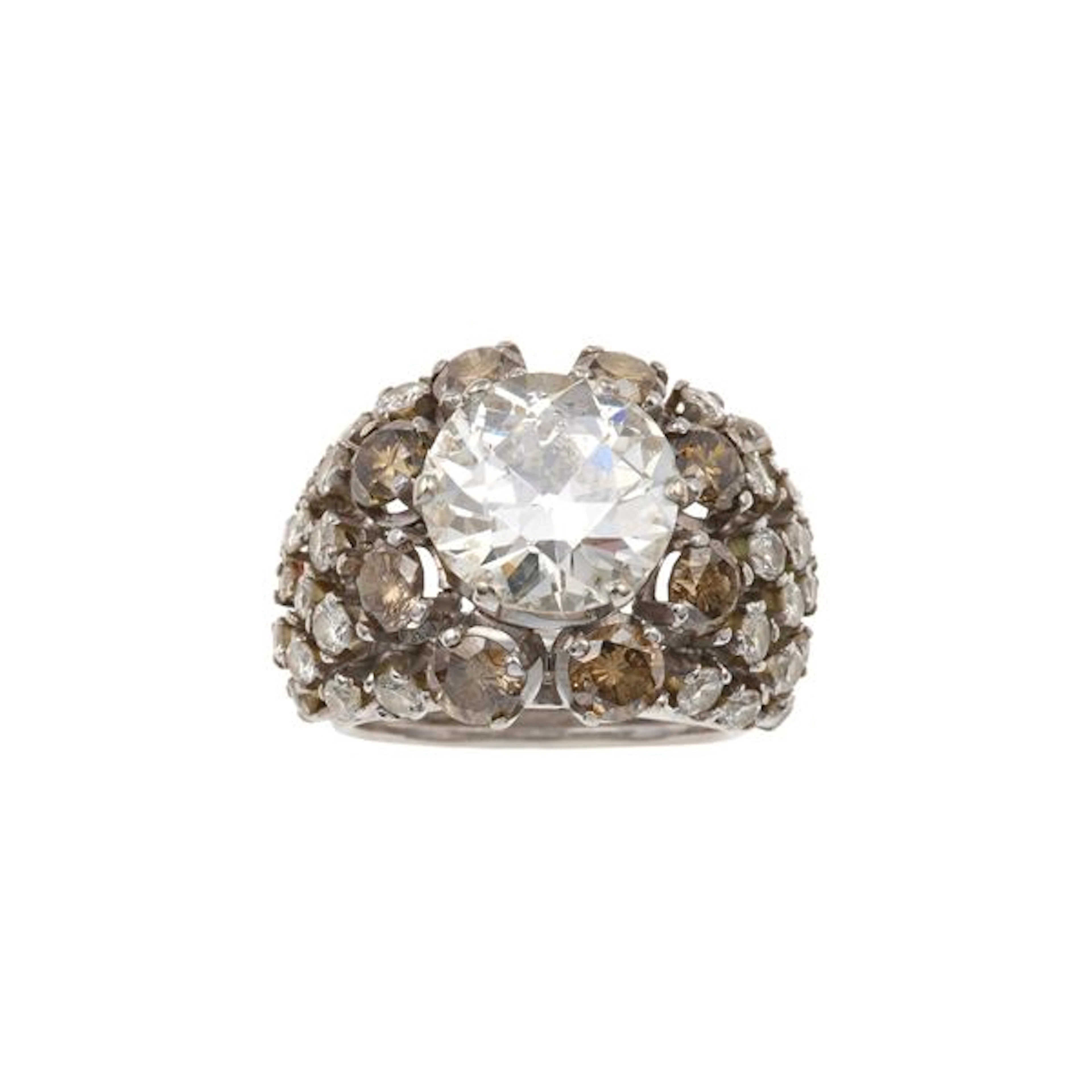 Brilliant-cut diamond weighing 6.07 carats approximately, brown diamond