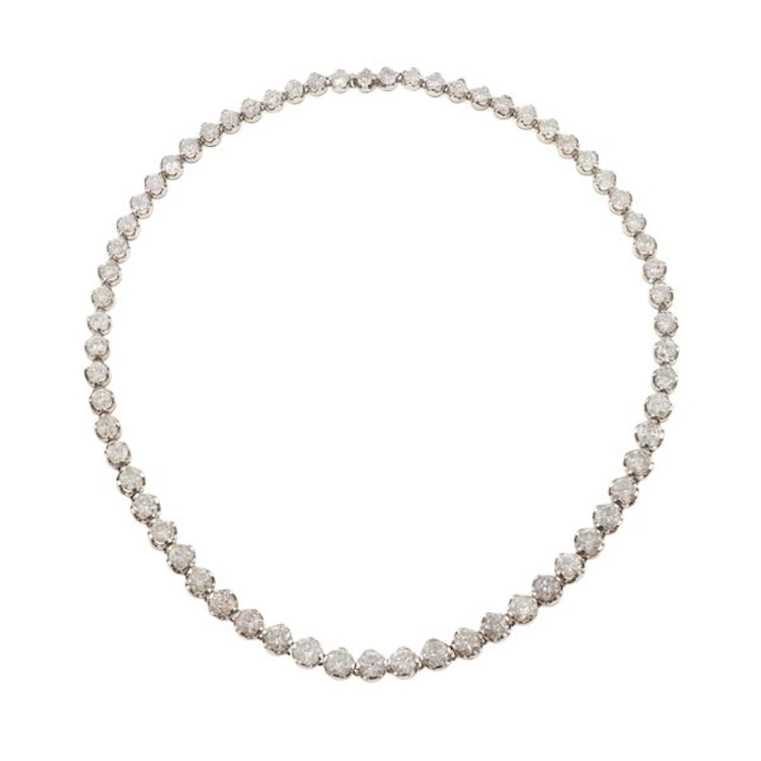 Diamond and gold line necklace