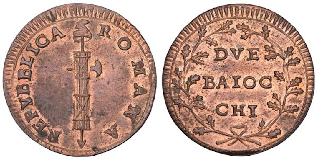 REPUBBLICA ROMANA - ROMA, 1798-1799. 2 Baiocchi.