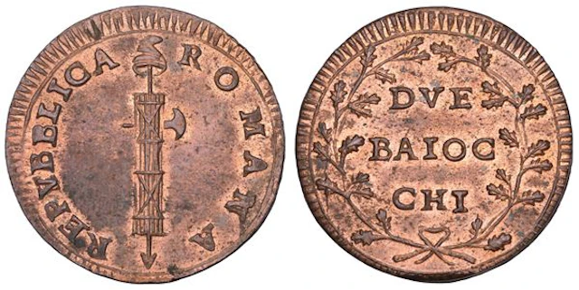 REPUBBLICA ROMANA - ROMA, 1798-1799. 2 Baiocchi.