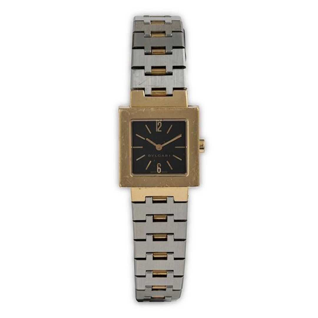 Quadrato ref. SQ 22 G in oro giallo 18k con bracciale in acciaio