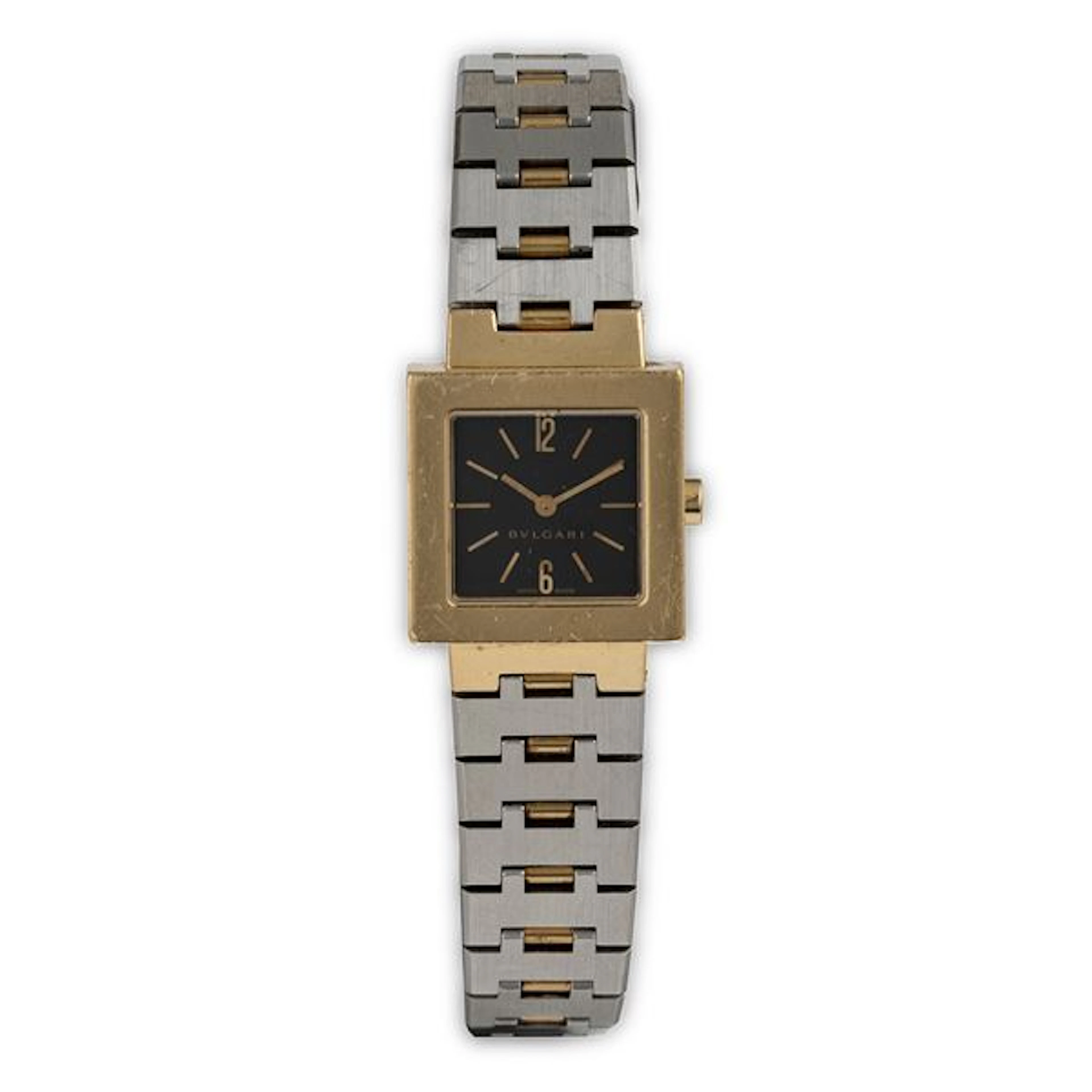 Quadrato ref. SQ 22 G in oro giallo 18k con bracciale in acciaio